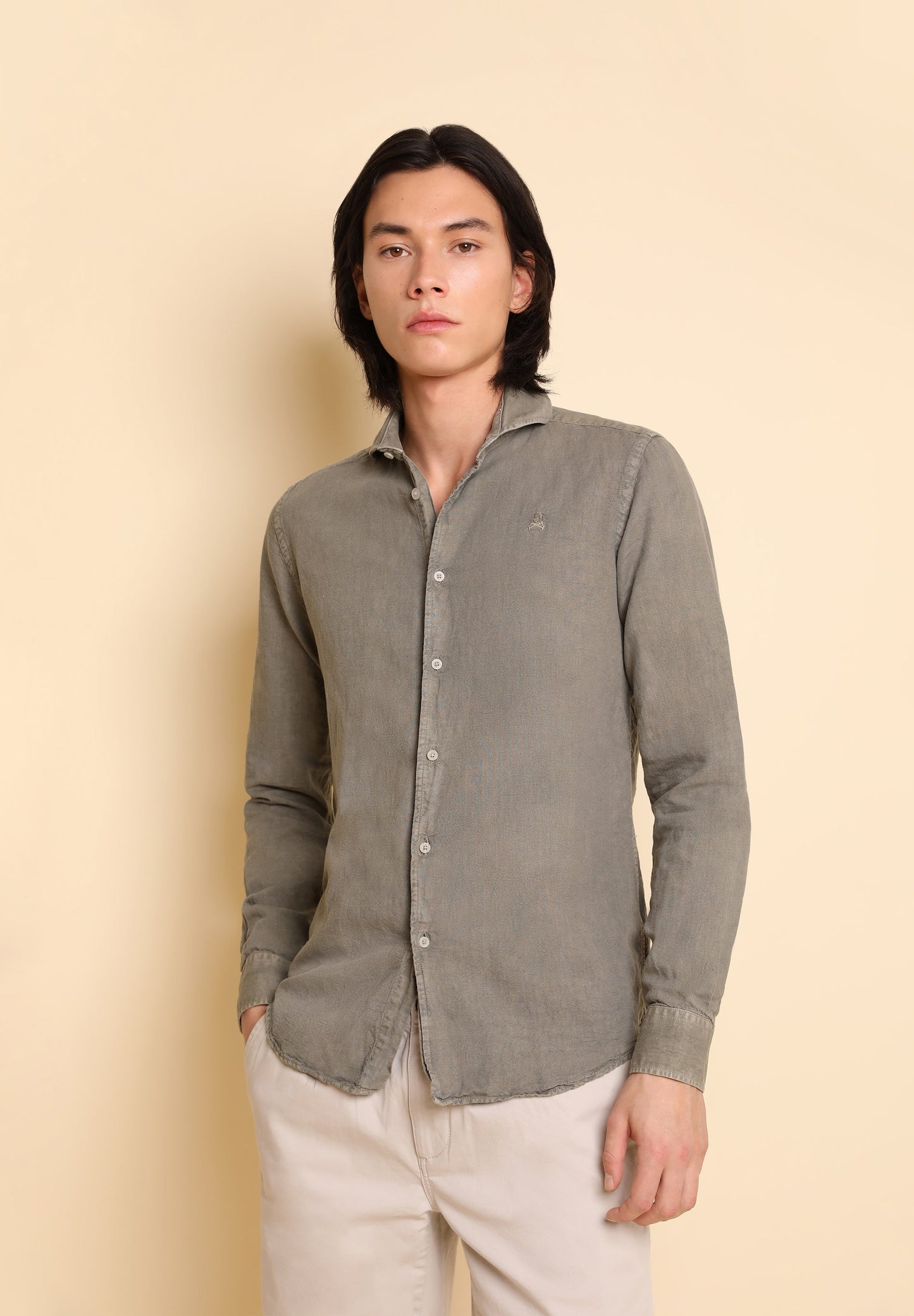 CAMISA LINO CALAVERA