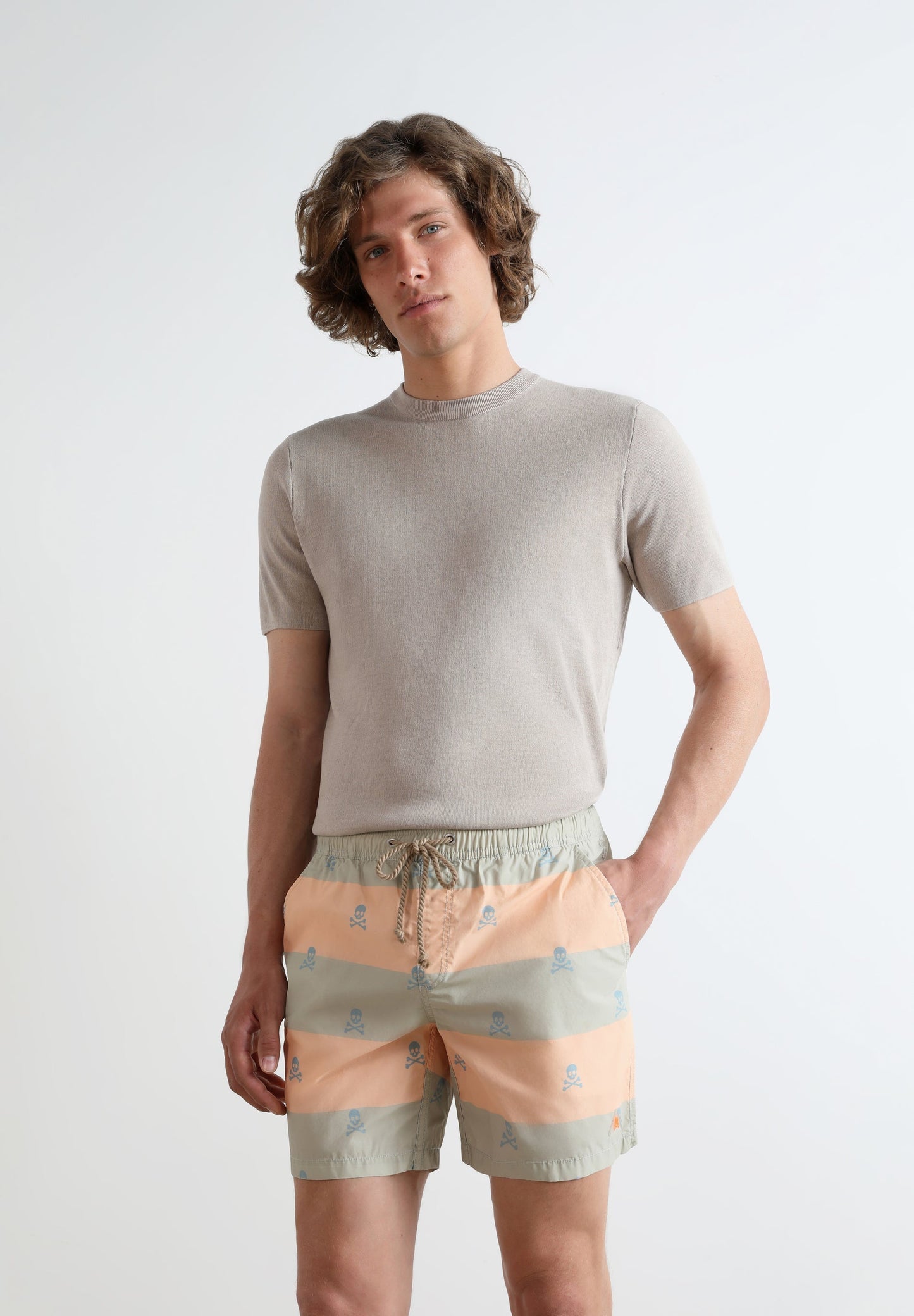 PANTALONETA DE BAÑO RAYAS CALAVERAS