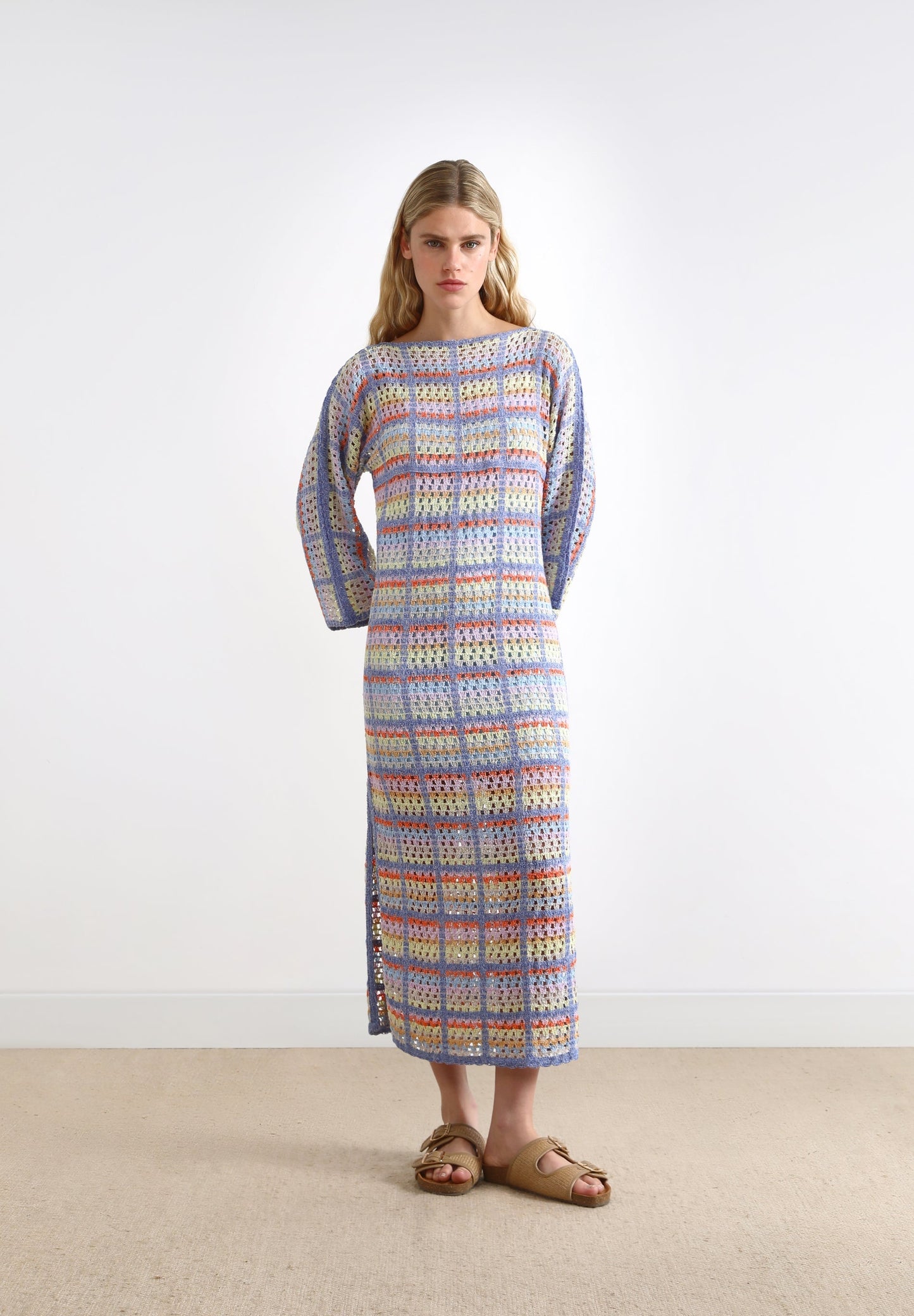 VESTIDO CUADROS CROCHET