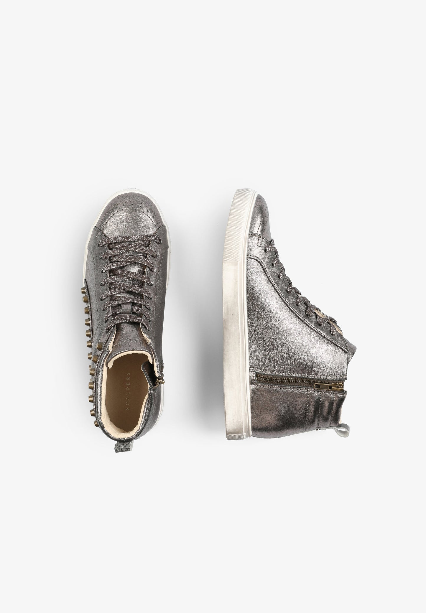 TENIS ALTAS METALIZADAS TACHUELAS