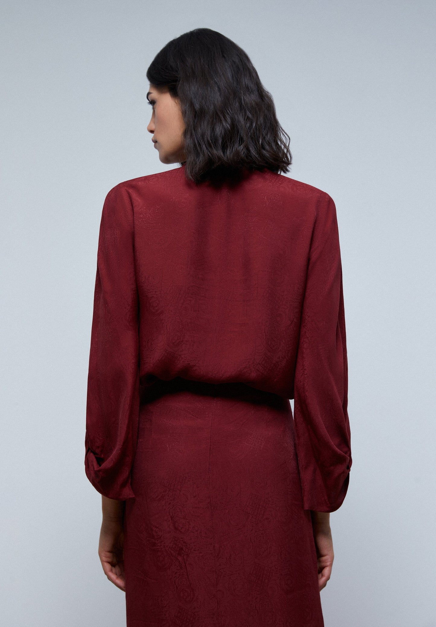 BLUSA JACQUARD LAZADA CUELLO