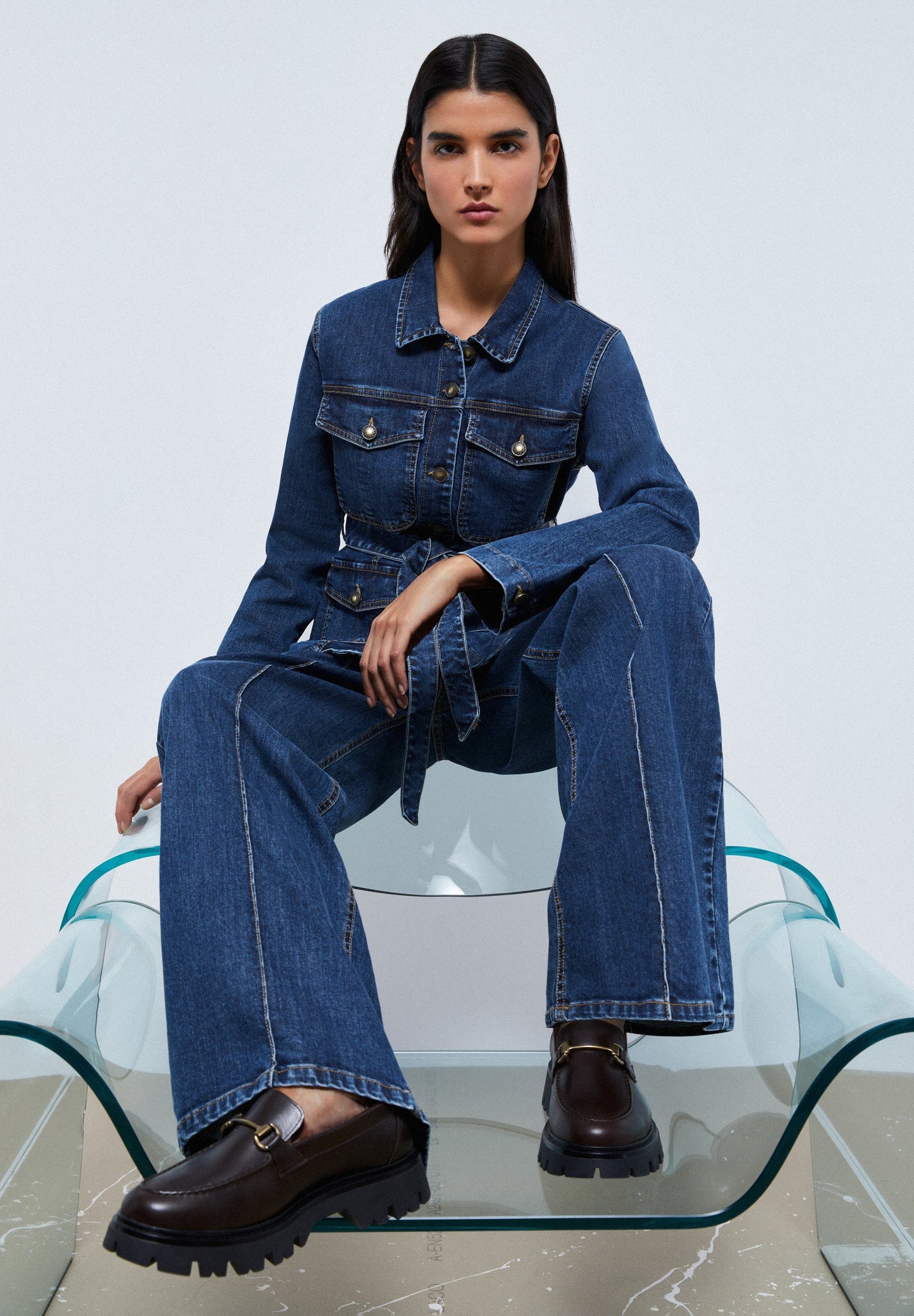 JEANS WIDE LEG COSTURAS