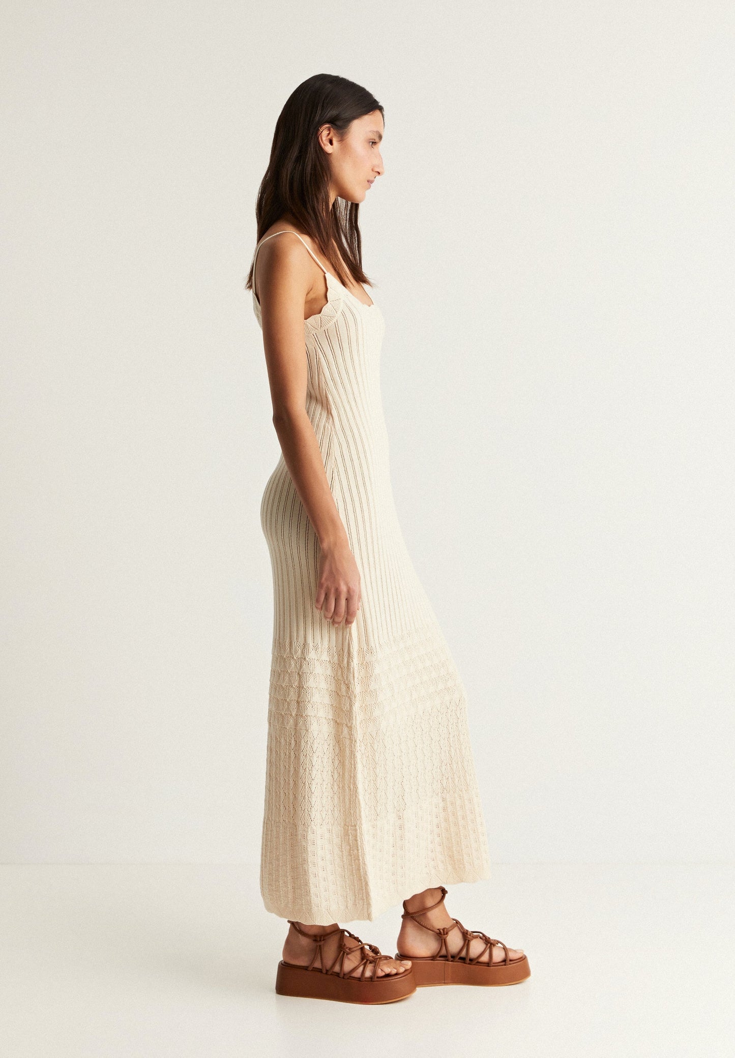 VESTIDO MIDI CROCHET TIRANTES