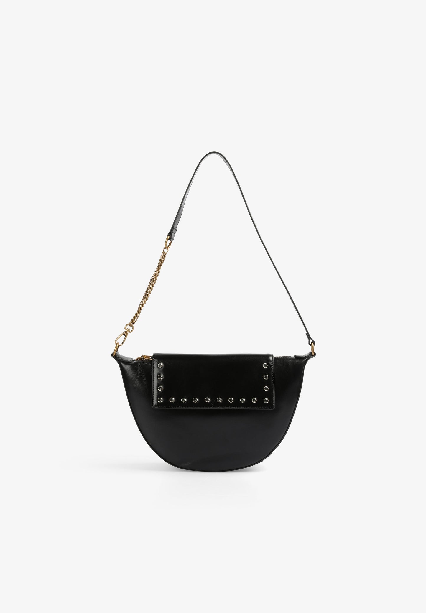 BOLSO PIEL MEDIA LUNA CRISTALES