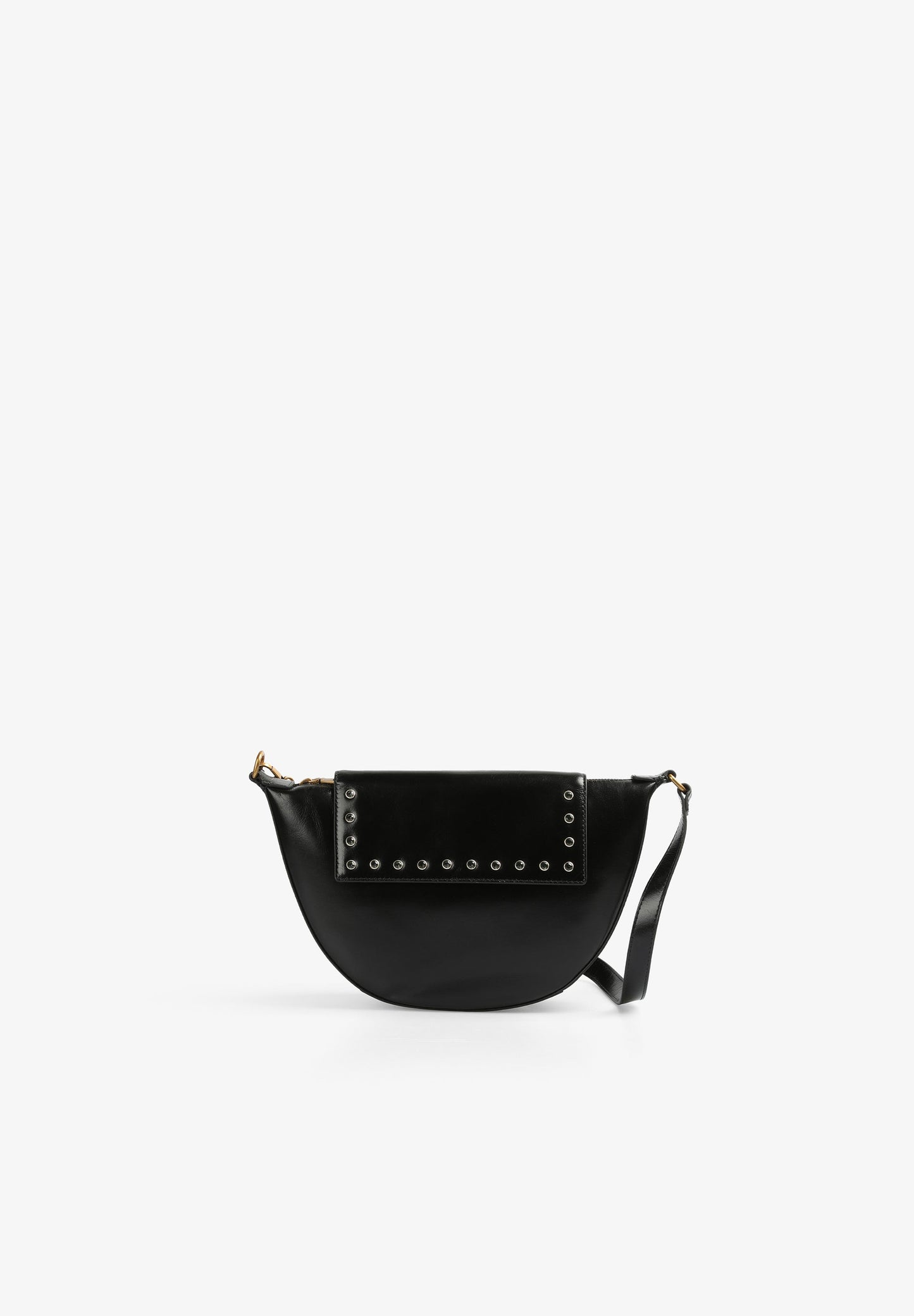 BOLSO PIEL MEDIA LUNA CRISTALES