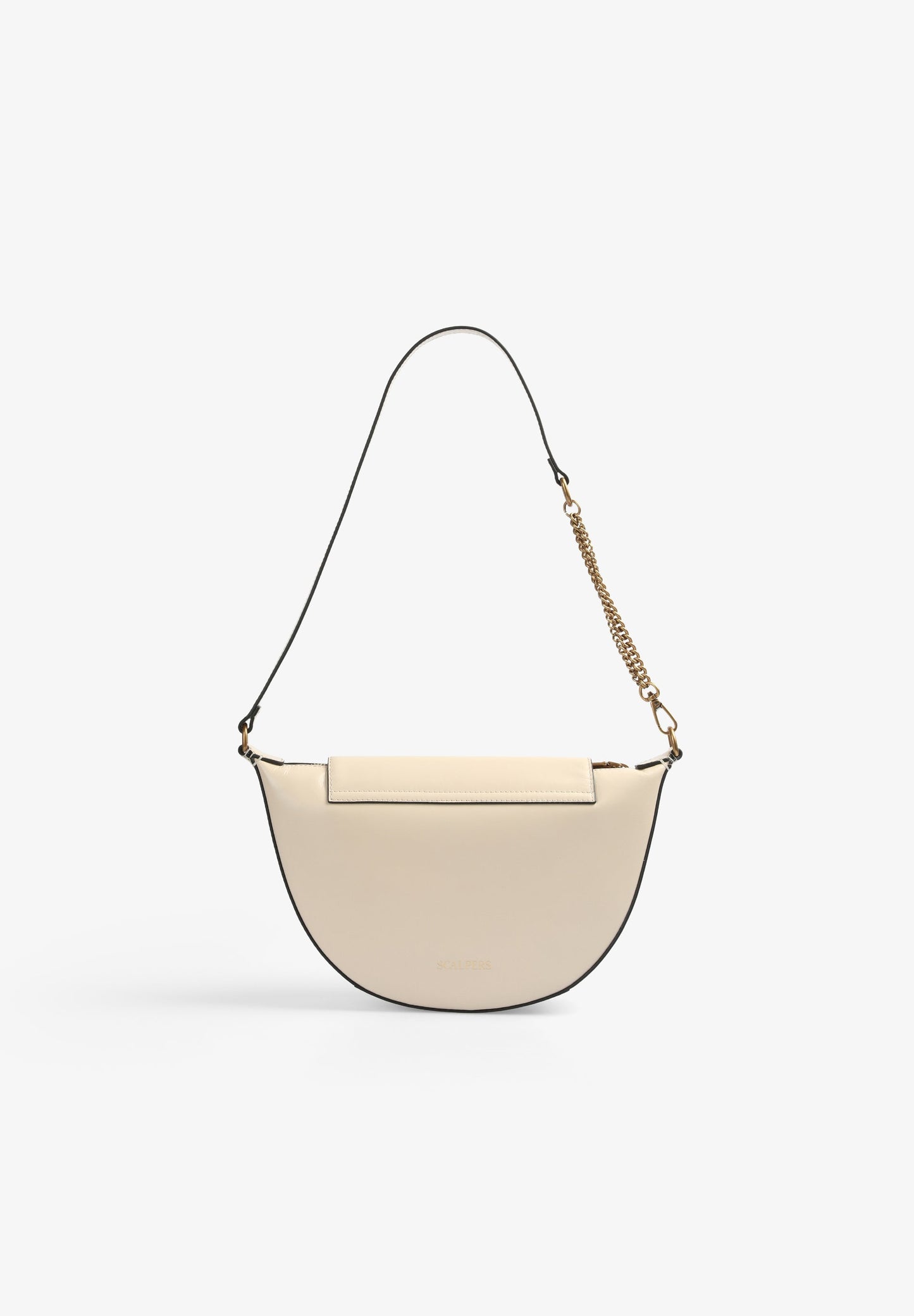 BOLSO PIEL MEDIA LUNA CRISTALES