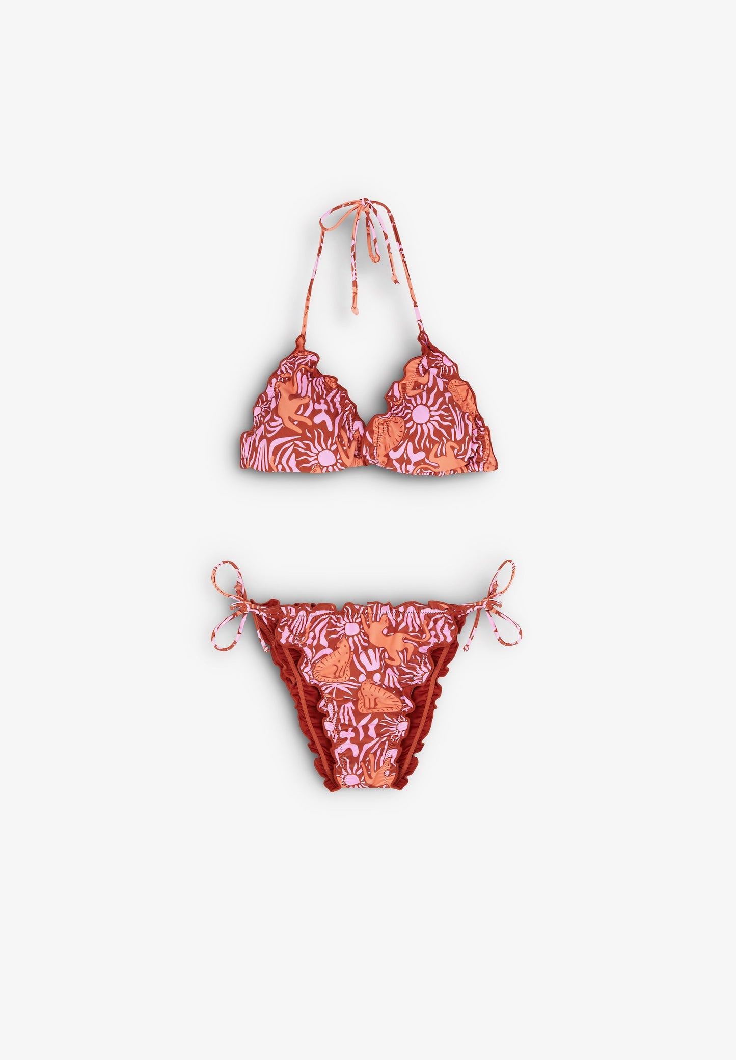 RUFFLE PRINT BIKINI