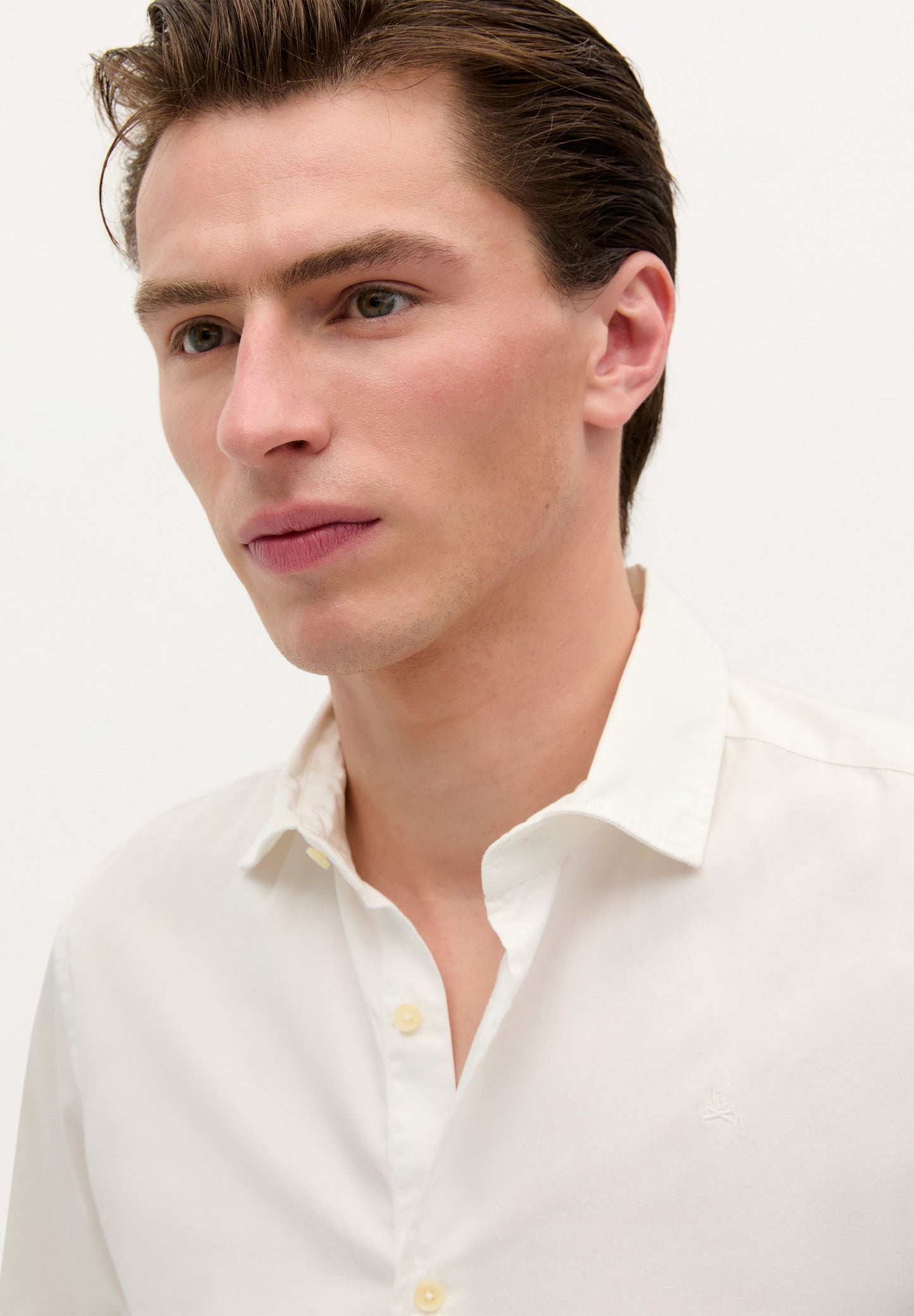 CAMISA CALAVERA BORDADA TONO