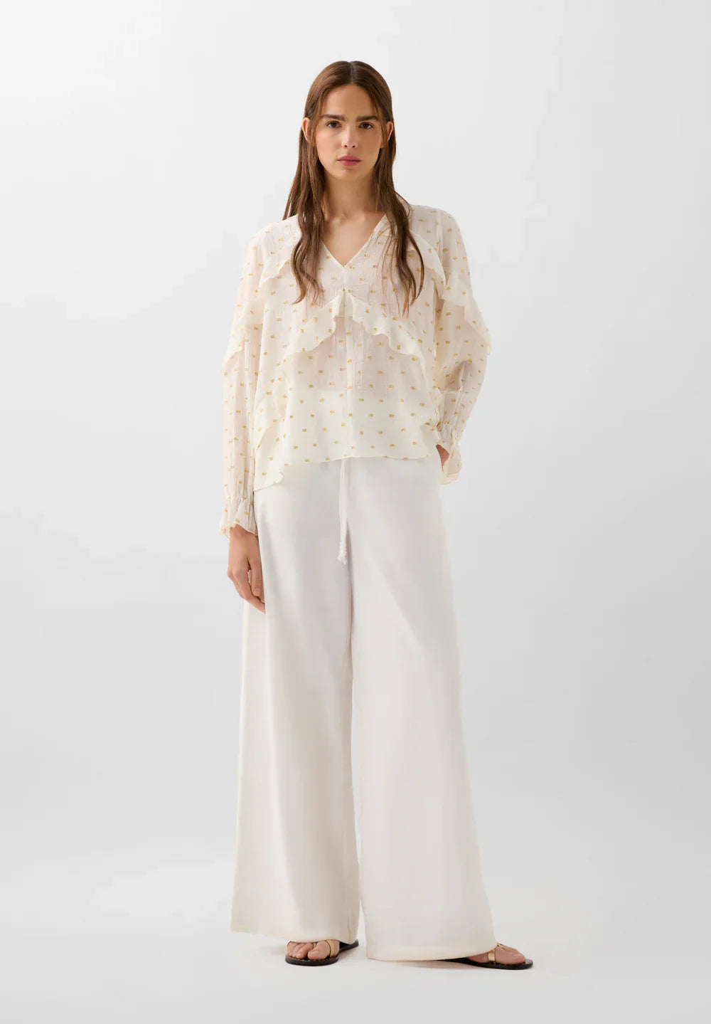 BLUSA VOLANTES DETALLES LÚREX