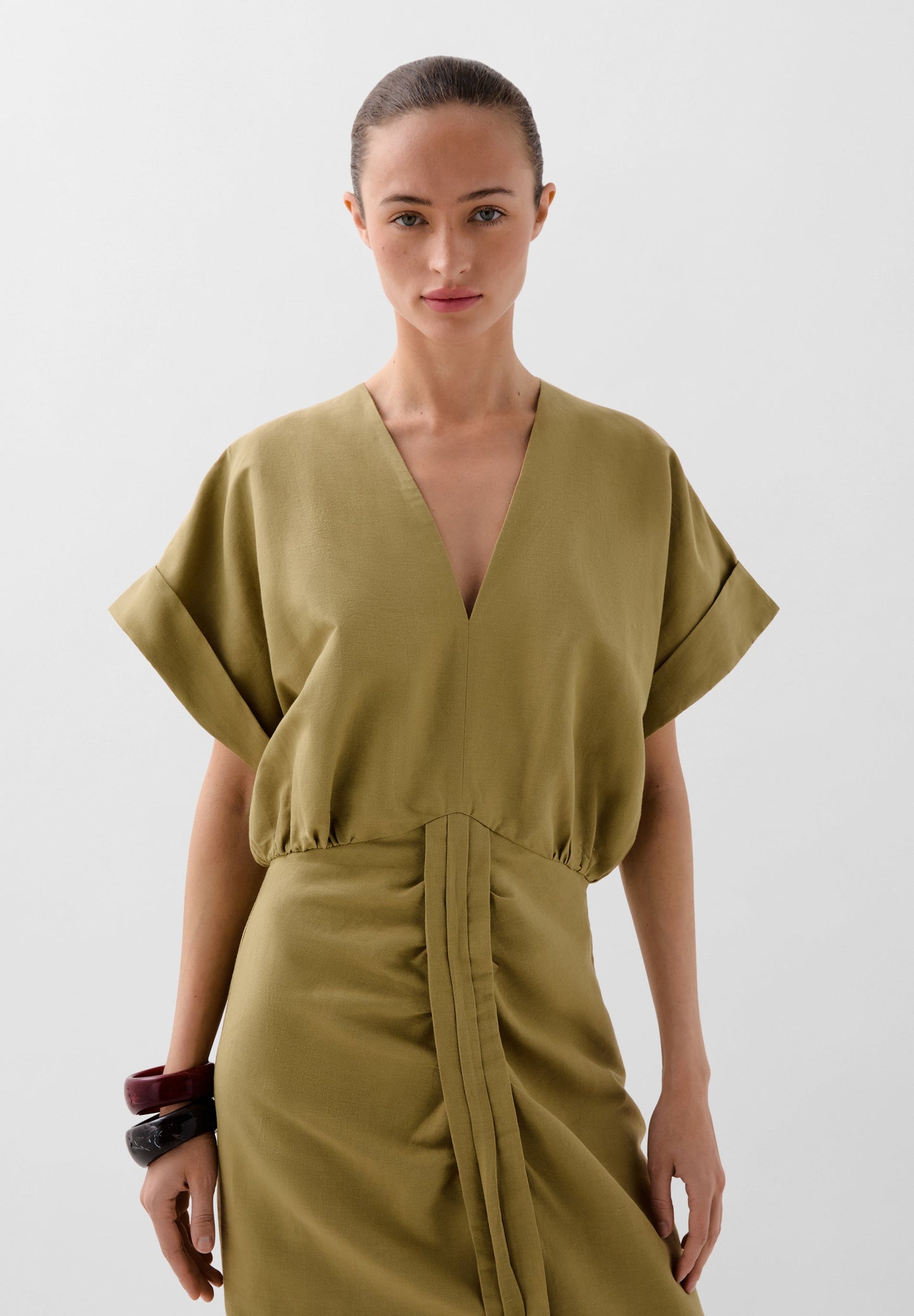 VESTIDO LINO FRUNCES