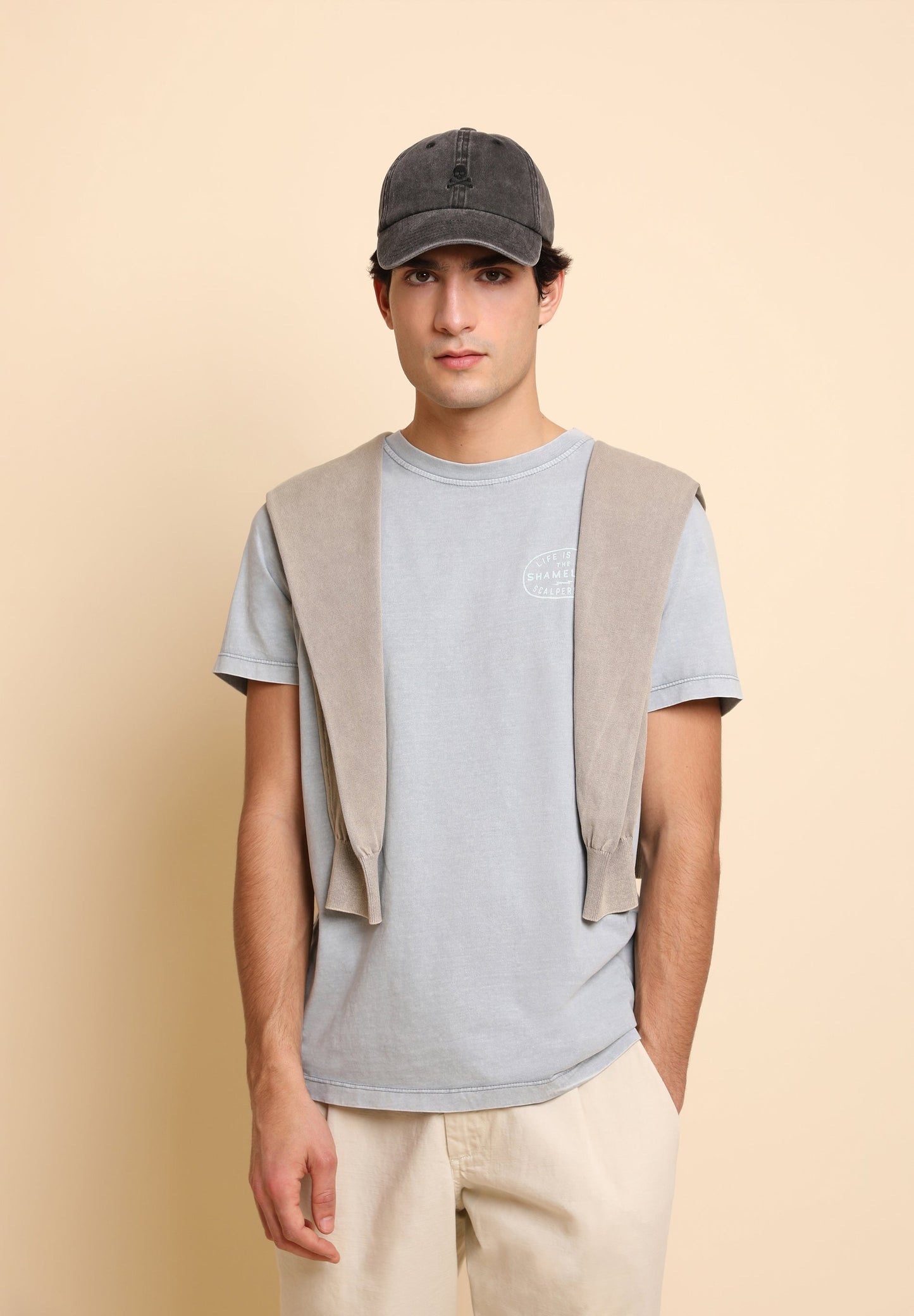 CAMISETA LAVADA PRINT CONTRASTE