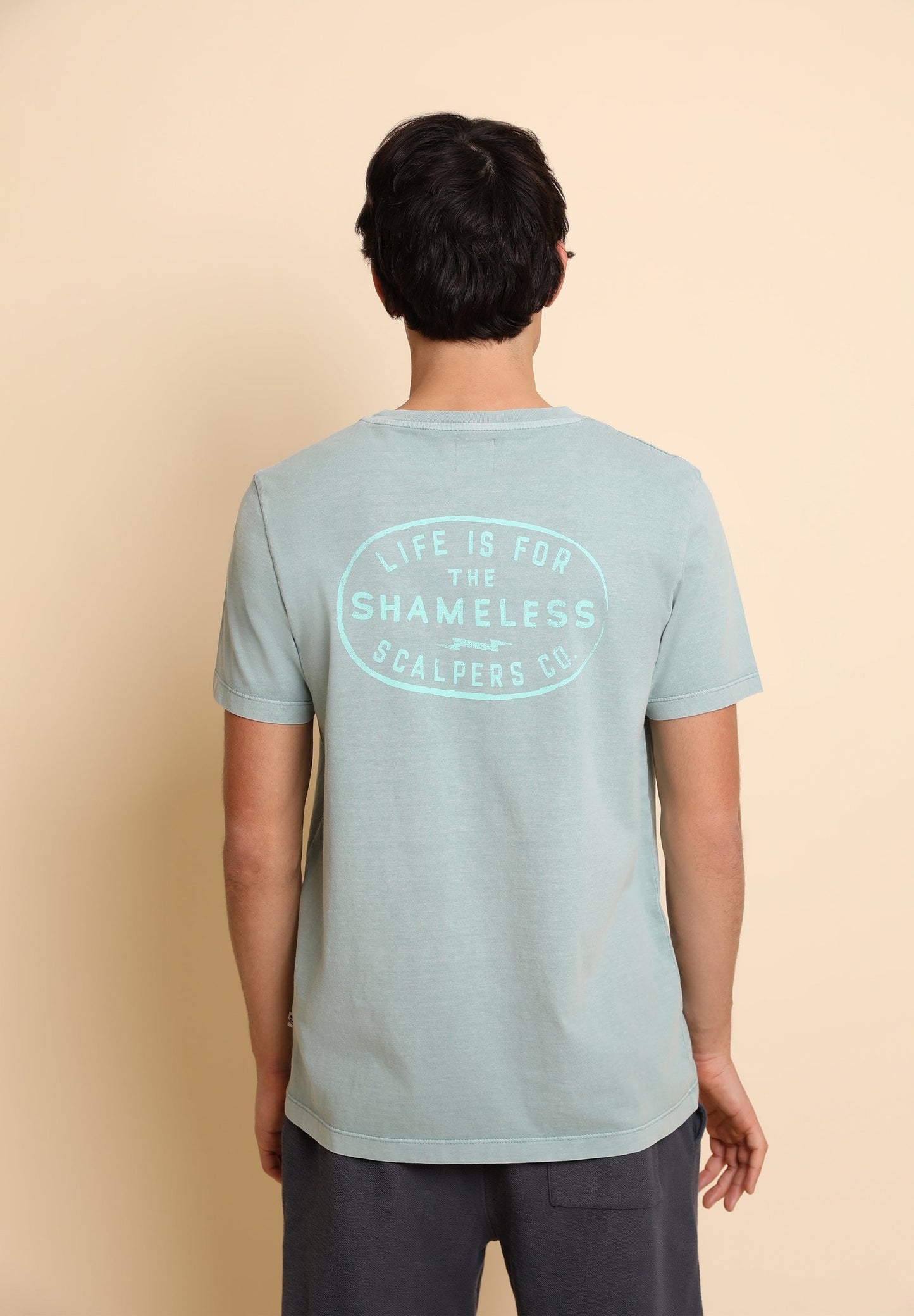 CAMISETA LAVADA PRINT CONTRASTE