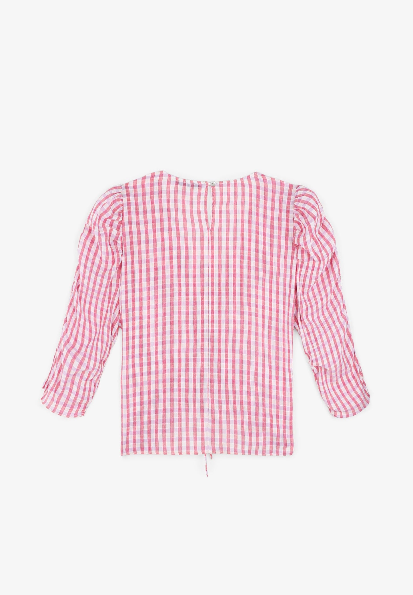 BLUSA VICHY MANGA FRUNCE