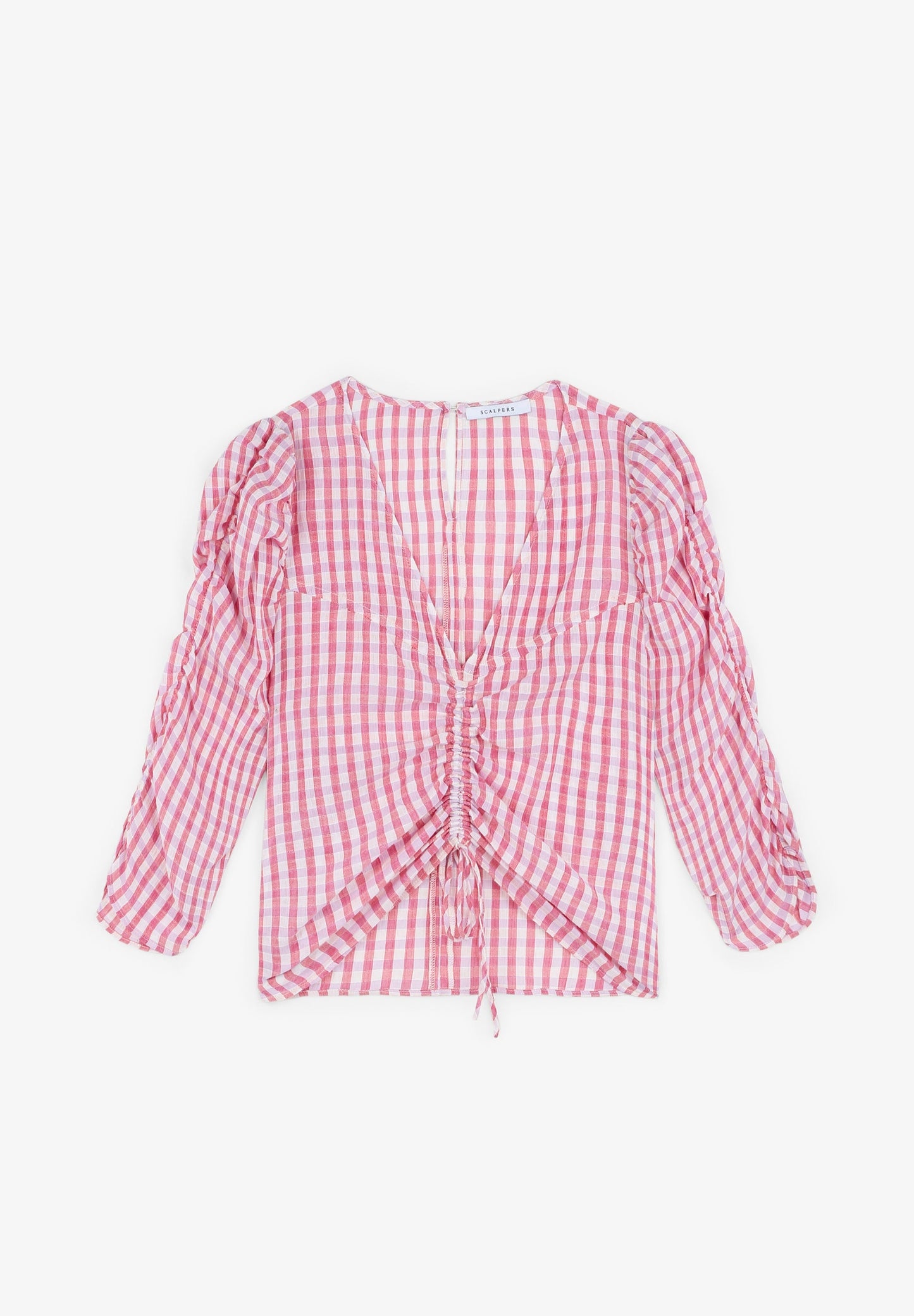 BLUSA VICHY MANGA FRUNCE