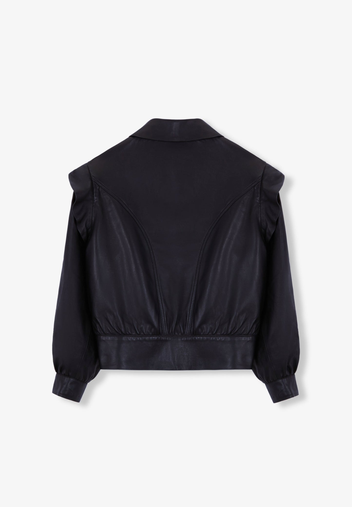 CHAQUETA PIEL VOLANTE HOMBRO