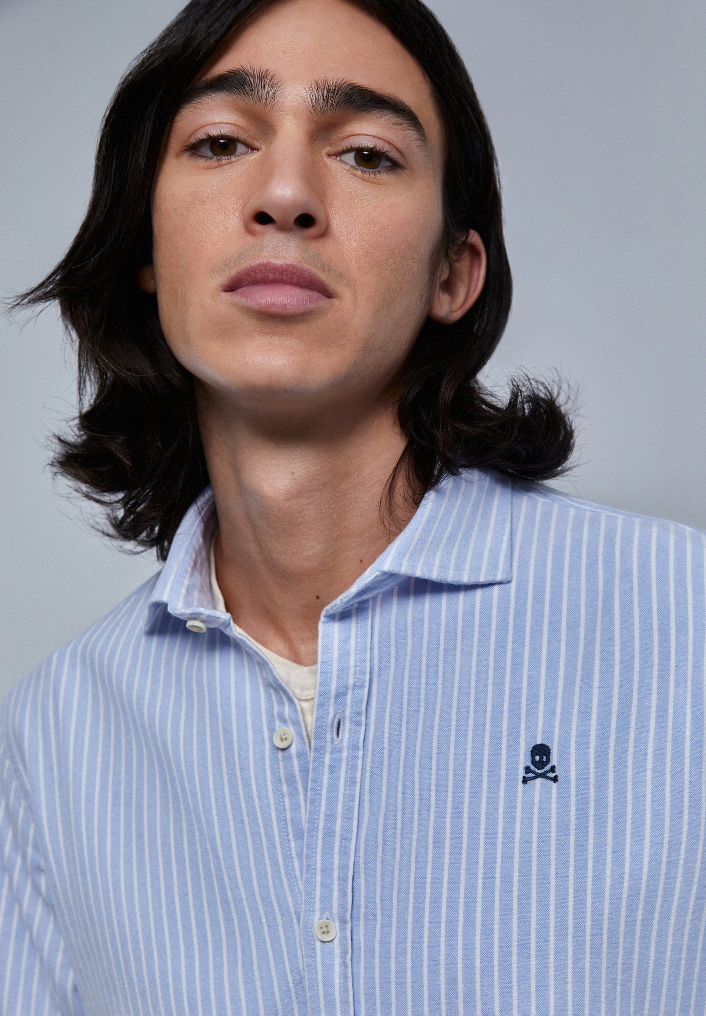 CAMISA OXFORD CALAVERA CONTRASTE
