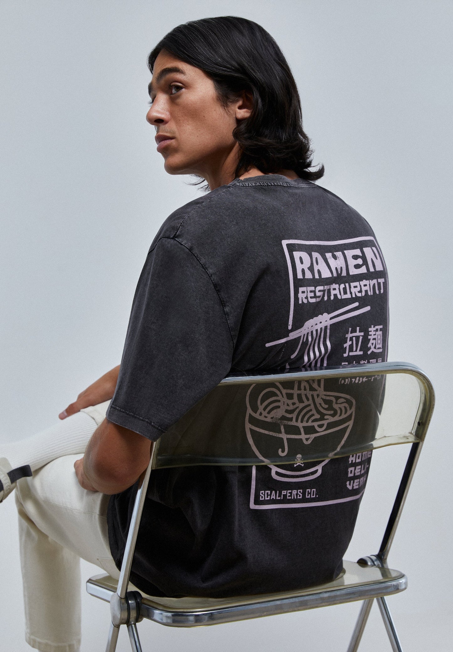 CAMISETA LAVADA PRINT CONTRASTE