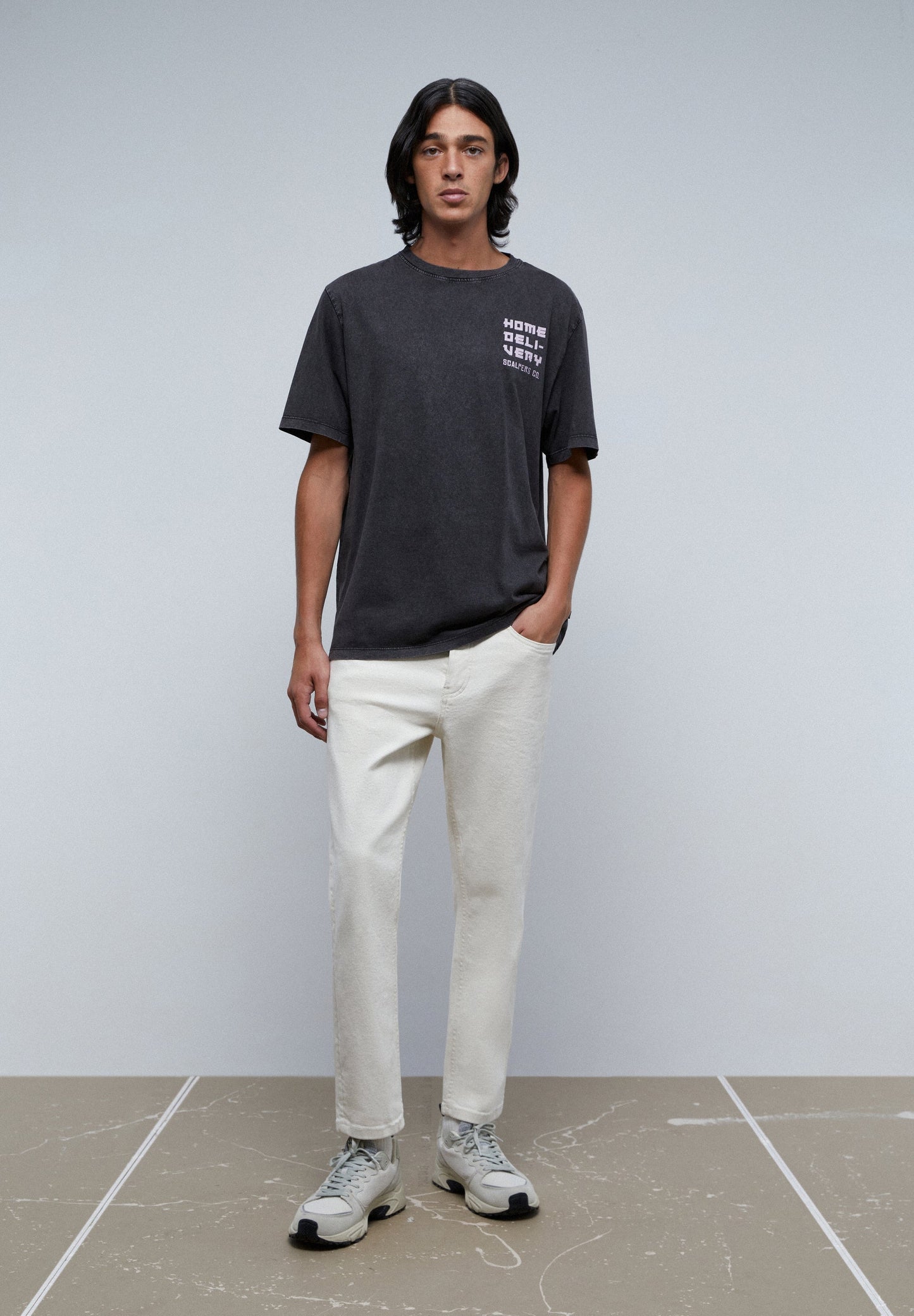 CAMISETA LAVADA PRINT CONTRASTE