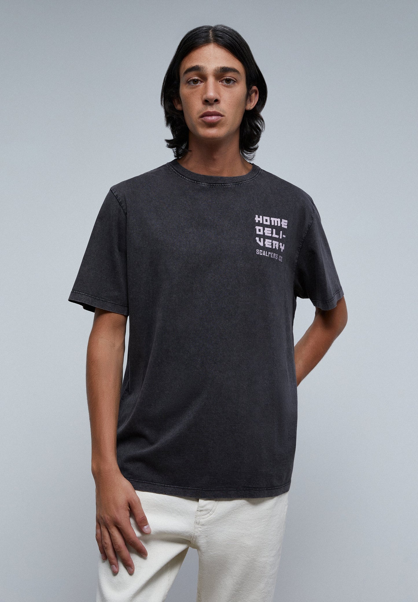 CAMISETA LAVADA PRINT CONTRASTE