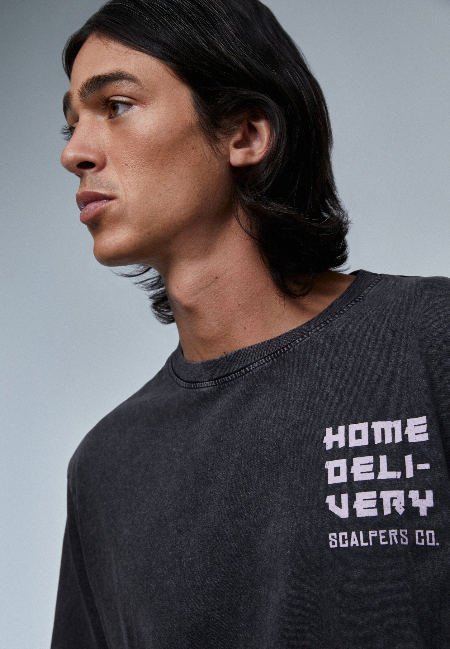 CAMISETA LAVADA PRINT CONTRASTE