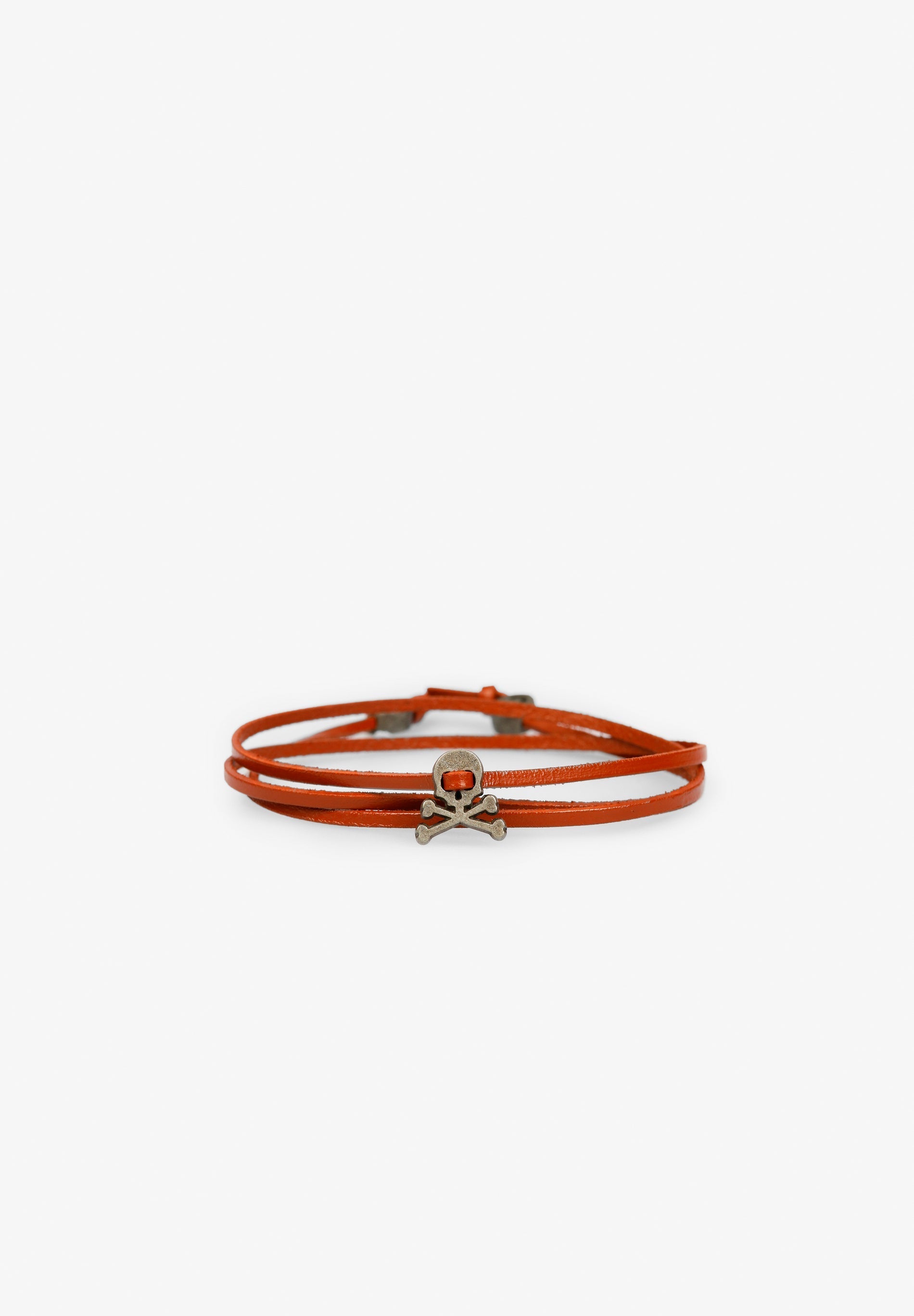 PULSERA CALAVERA CORDÓN PIEL