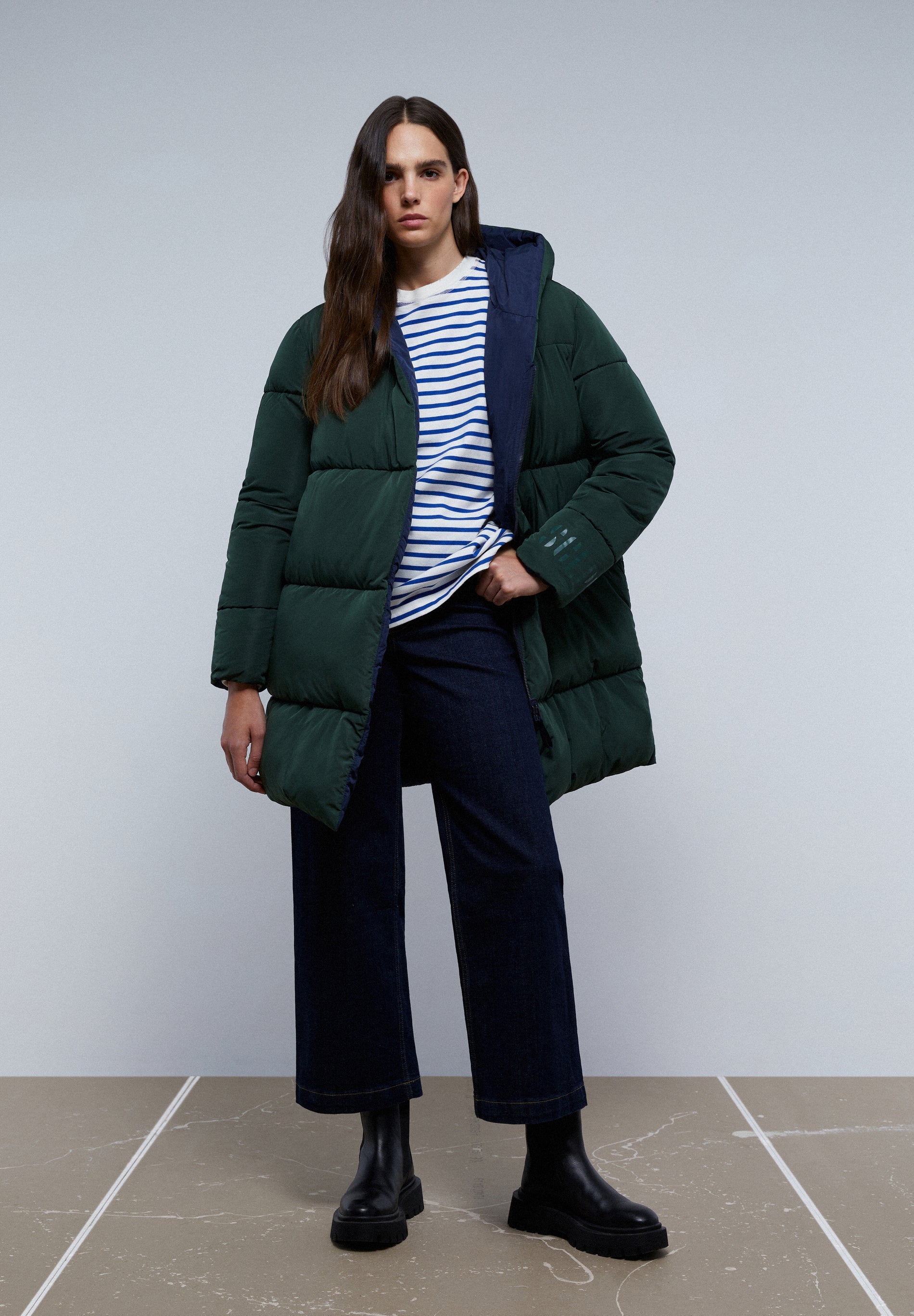 ABRIGO LARGO ACOLCHADO REVERSIBLE