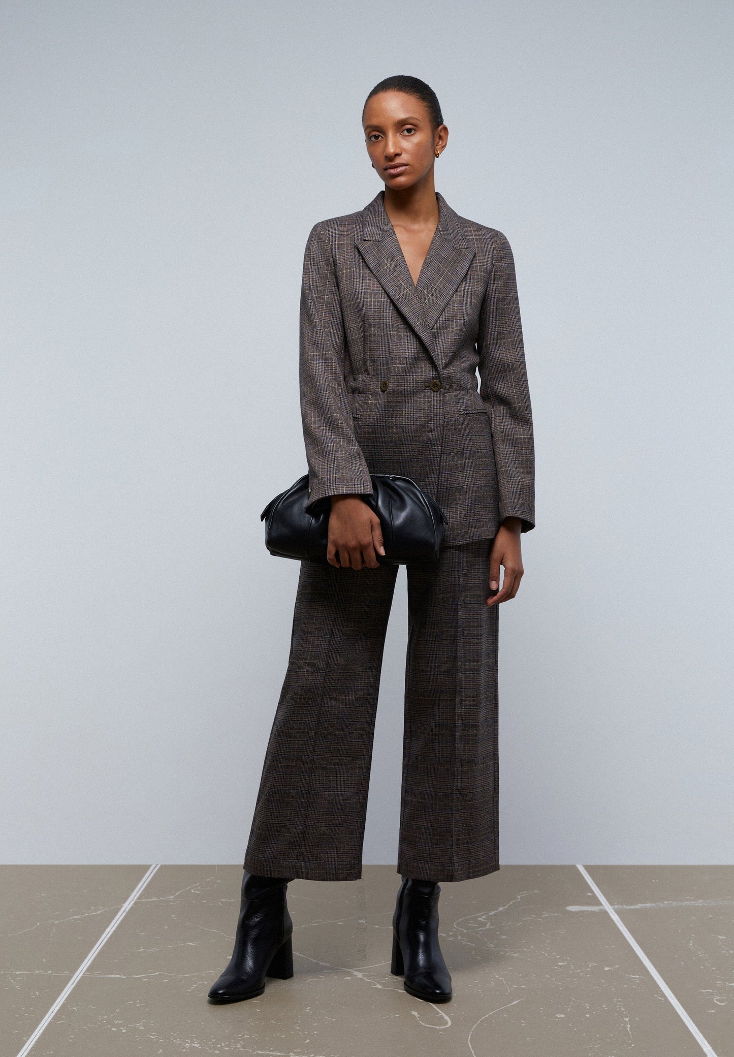 BLAZER CUADROS CINTURA AJUSTABLE