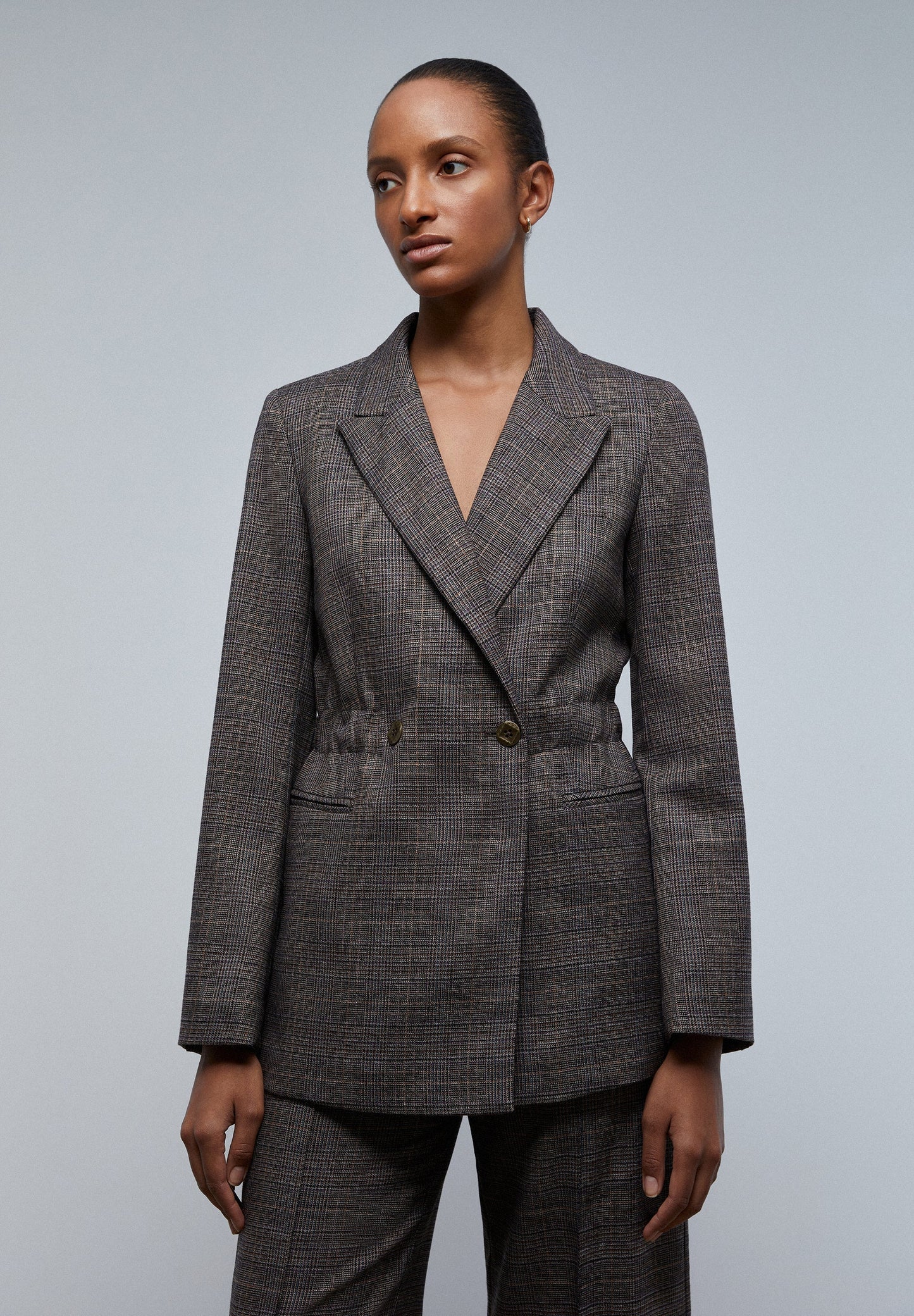 BLAZER CUADROS CINTURA AJUSTABLE