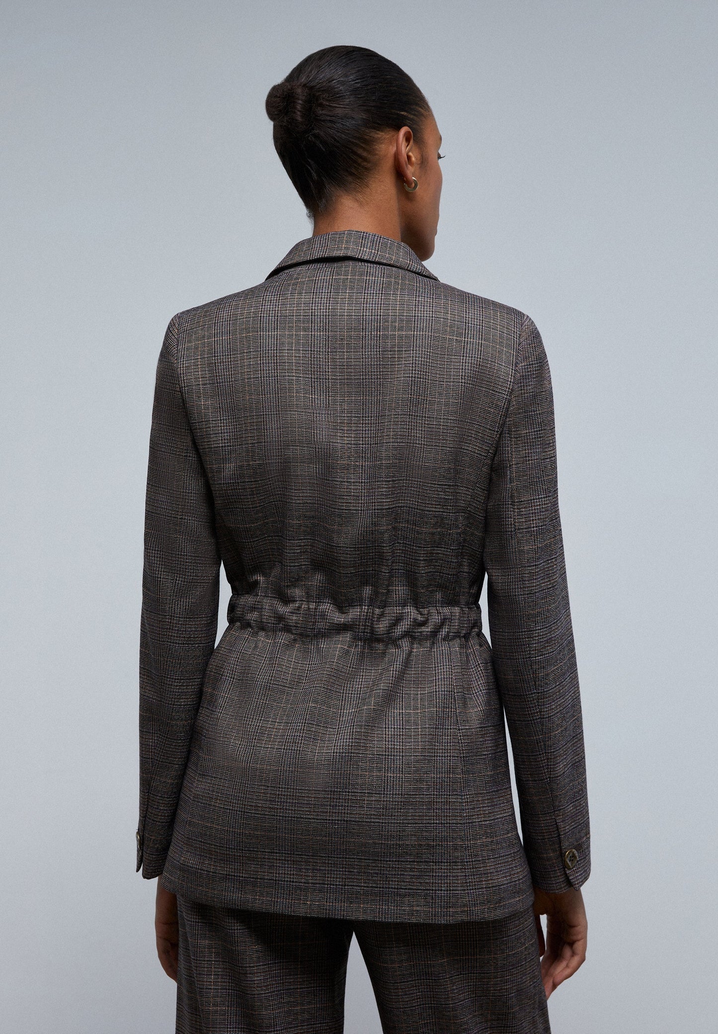 BLAZER CUADROS CINTURA AJUSTABLE