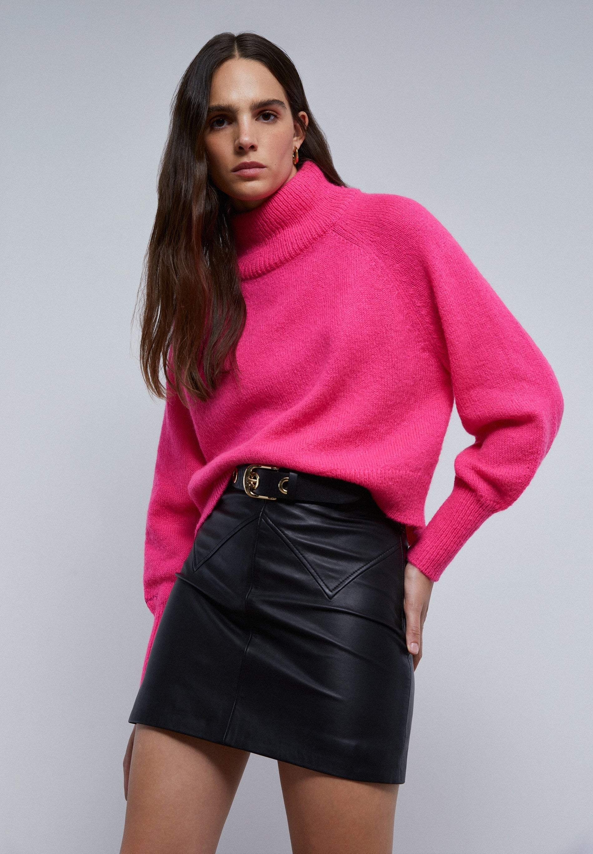 SACO PUNTO MOHAIR FLUOR