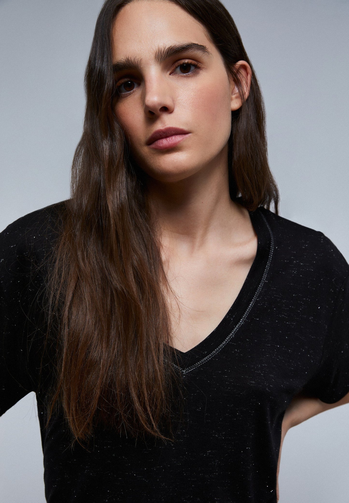 CAMISETA LUREX FRUNCIDO LATERAL