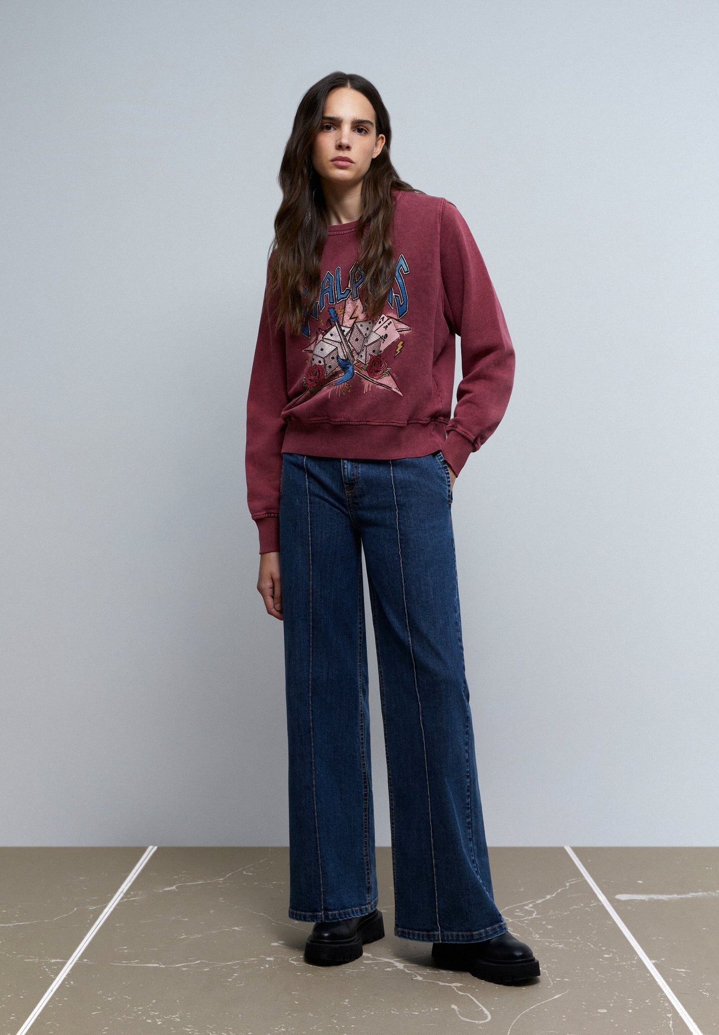 BUZO LOGO PRINT CRISTALES