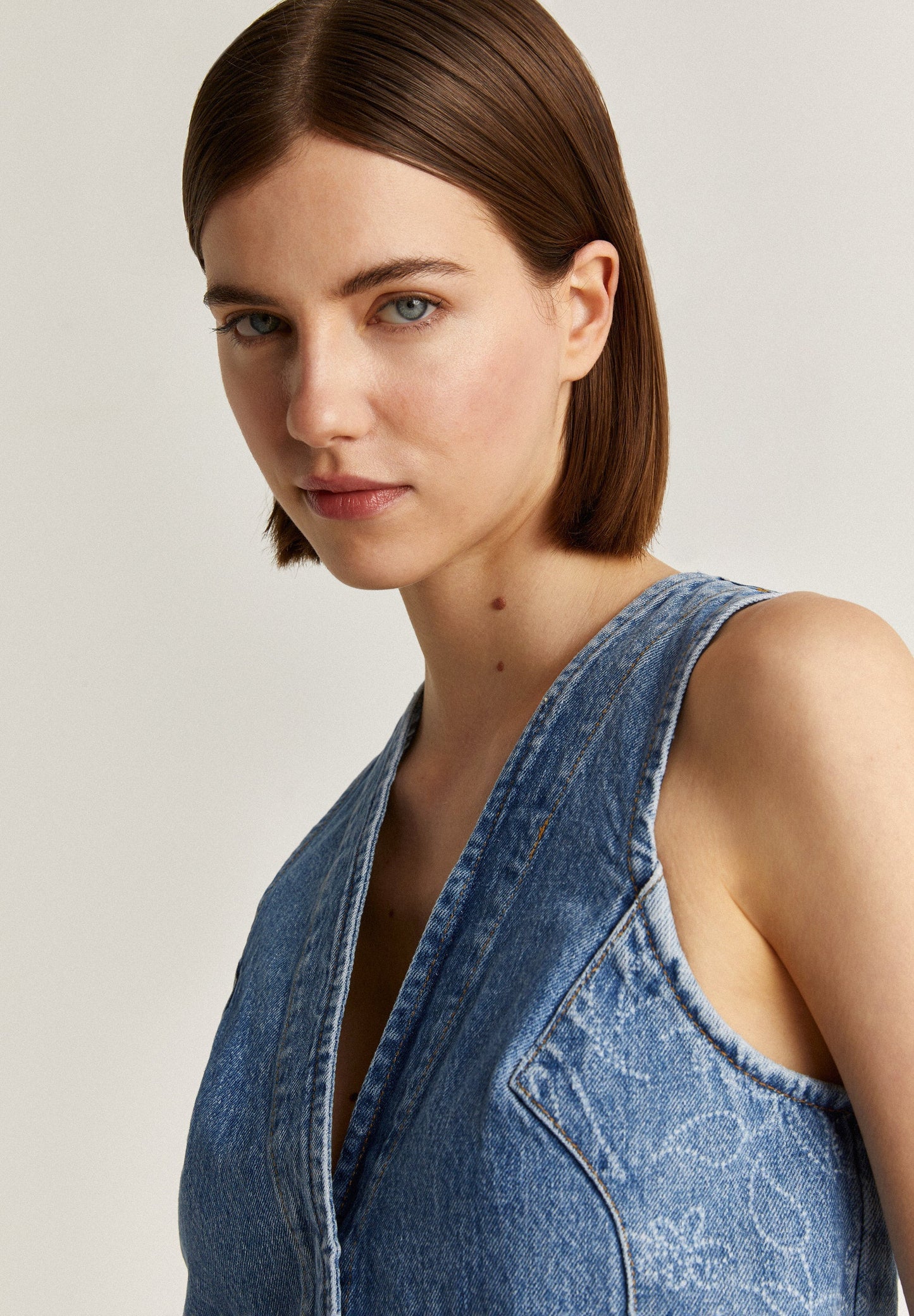 CHALECO DENIM TEXTURA