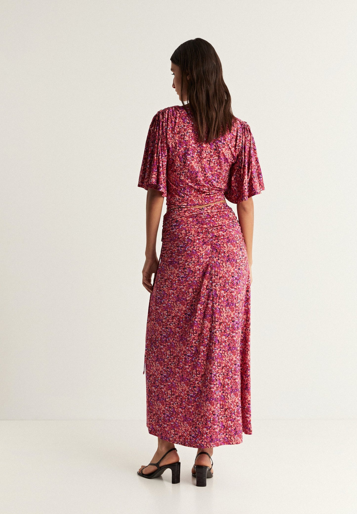 FALDA MIDI FRUNCES CORDÓN