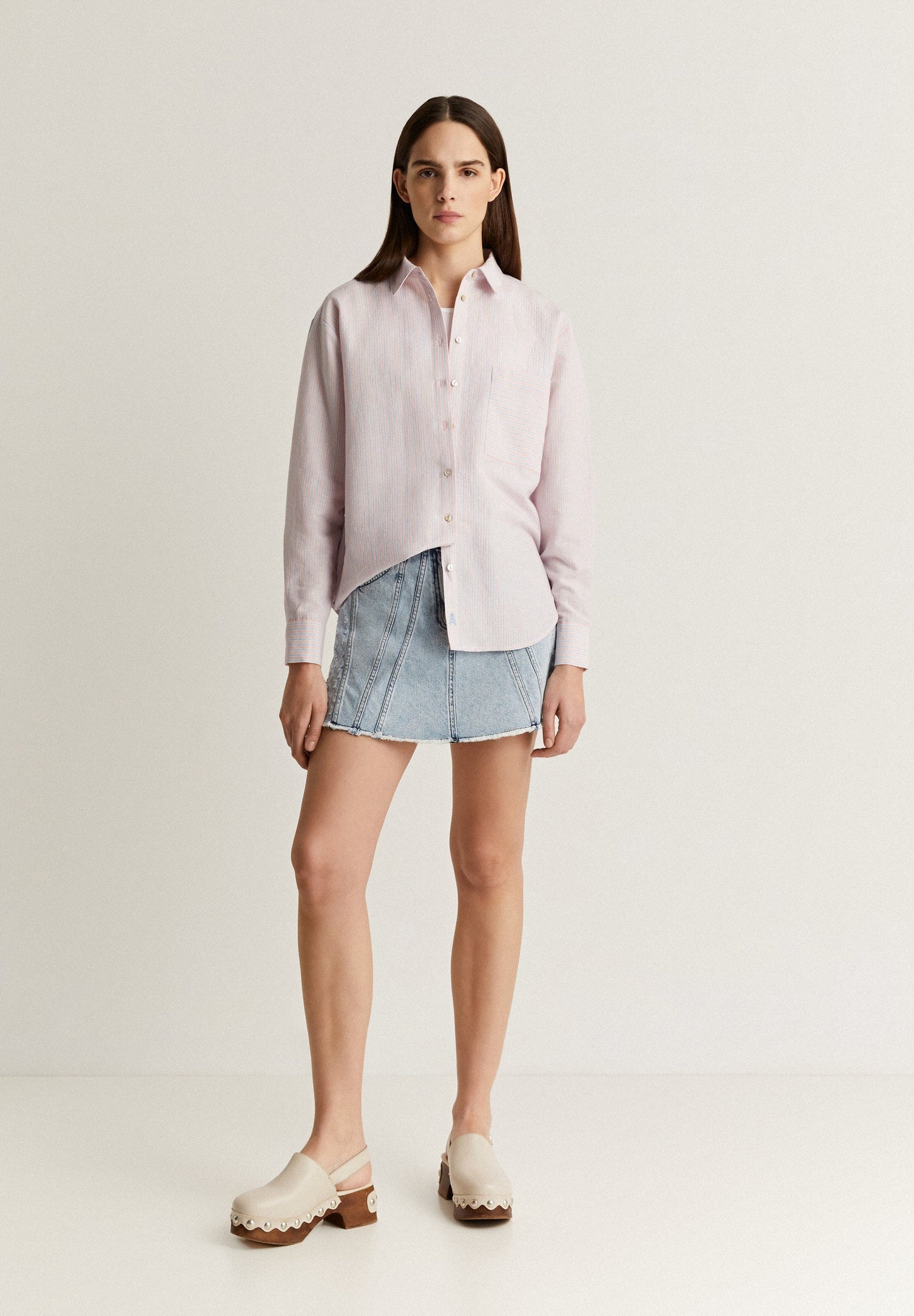 CAMISA LINO RAYAS COMBINADAS