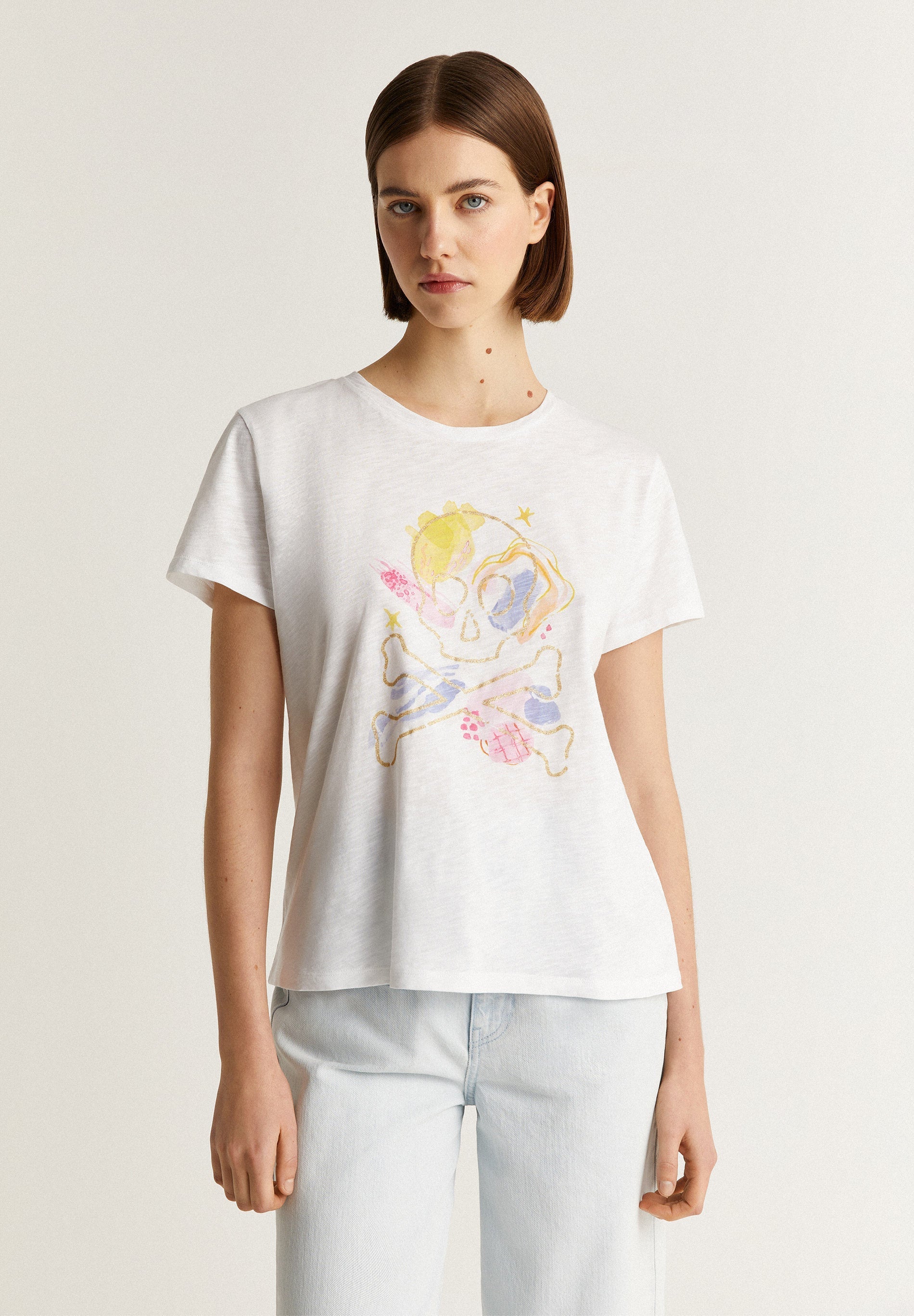 CAMISETA CALAVERA GLITTER