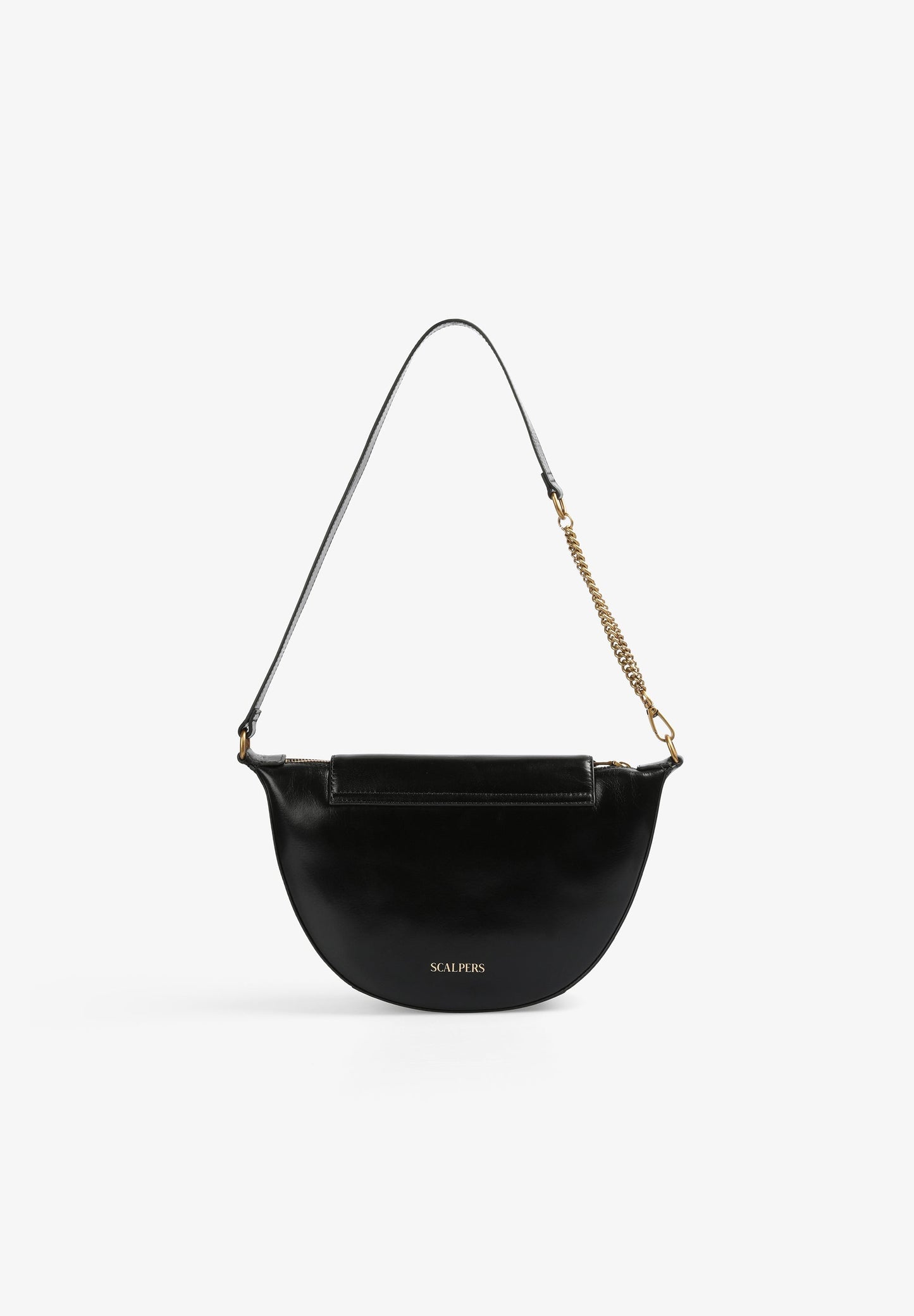 BOLSO PIEL MEDIA LUNA CRISTALES