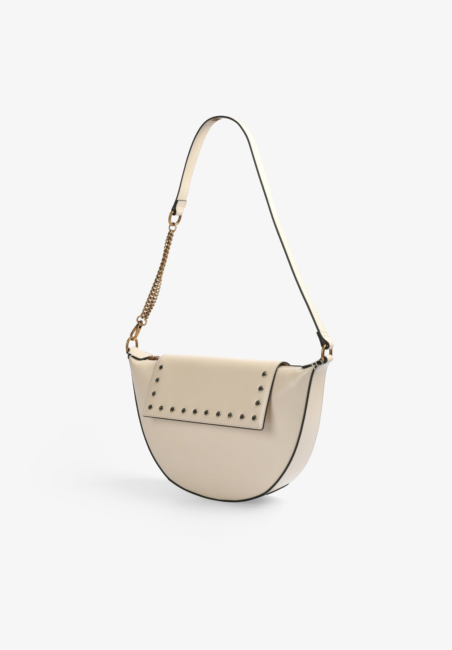 BOLSO PIEL MEDIA LUNA CRISTALES