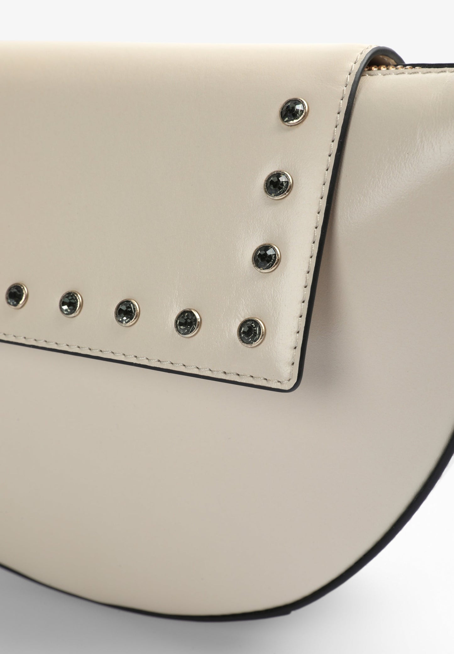 BOLSO PIEL MEDIA LUNA CRISTALES