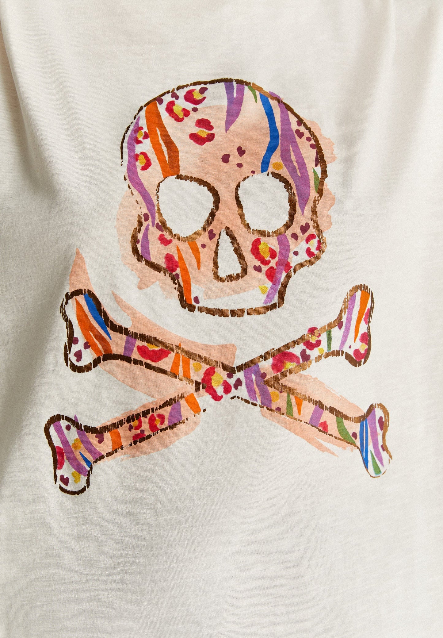 CAMISETA CALAVERA FRONTAL DETALLE HOMBRO