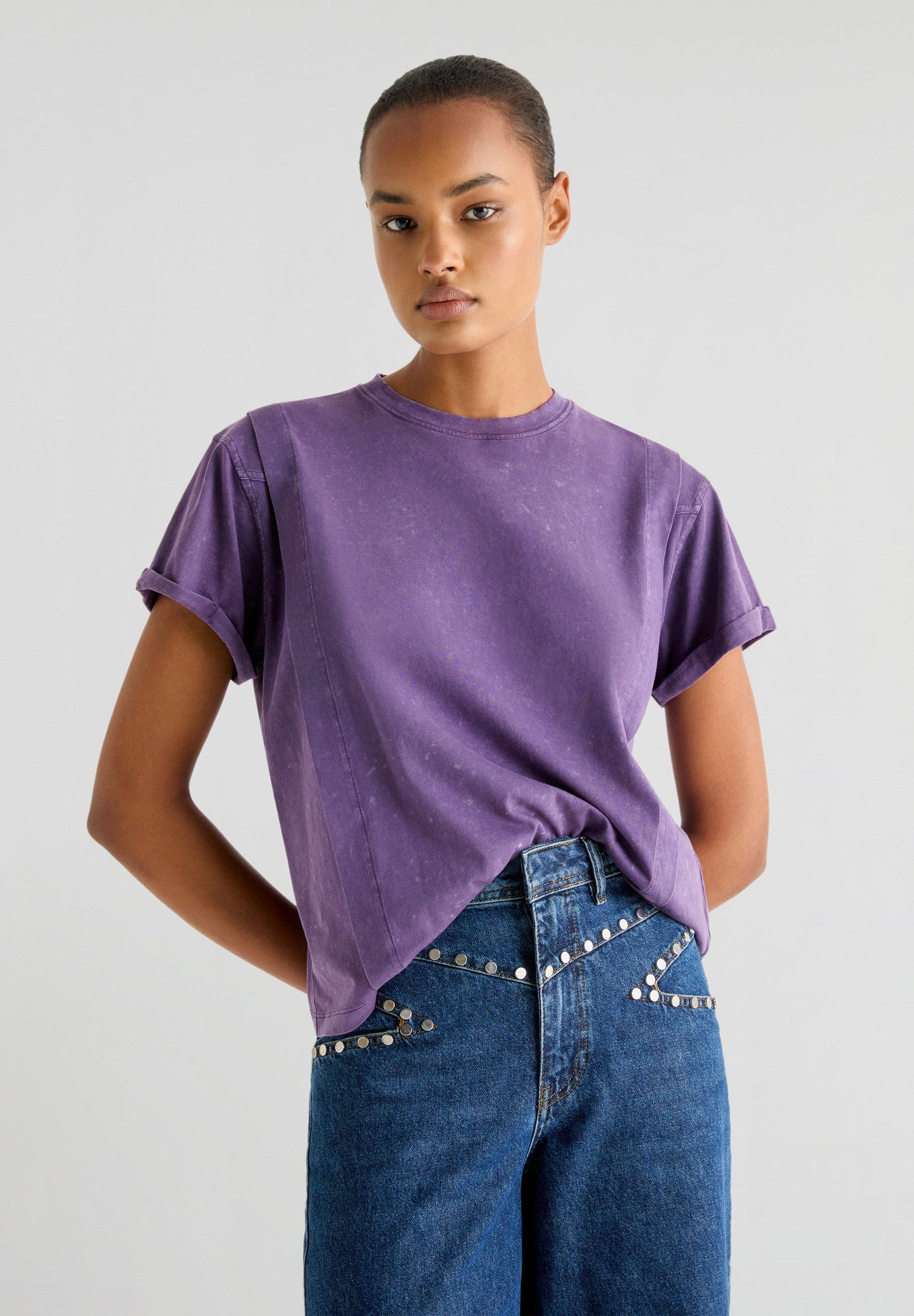 CAMISETA LAVADA PLIEGUES CALAVERA TRASERA