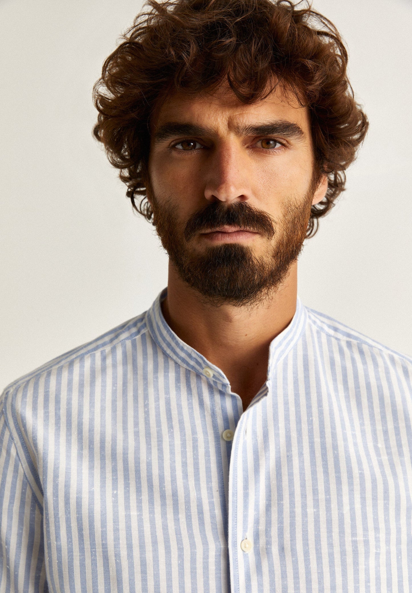 CAMISA RAYAS CUELLO MAO