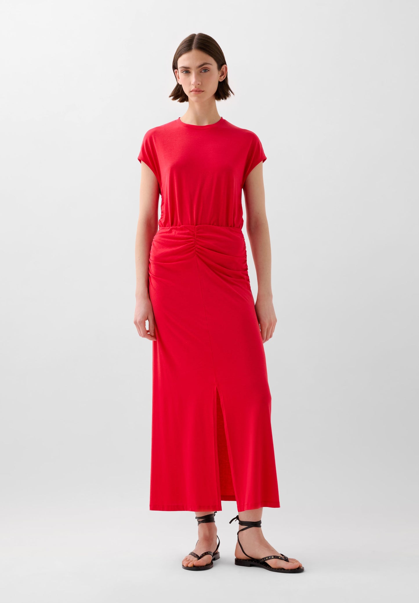 FALDA MIDI DETALLE FRUNCE