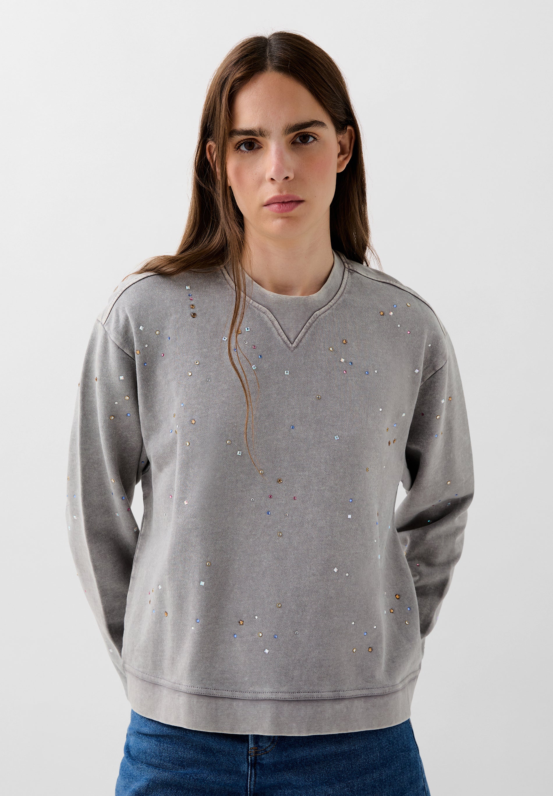 SUDADERA EFECTO LAVADO STRASS