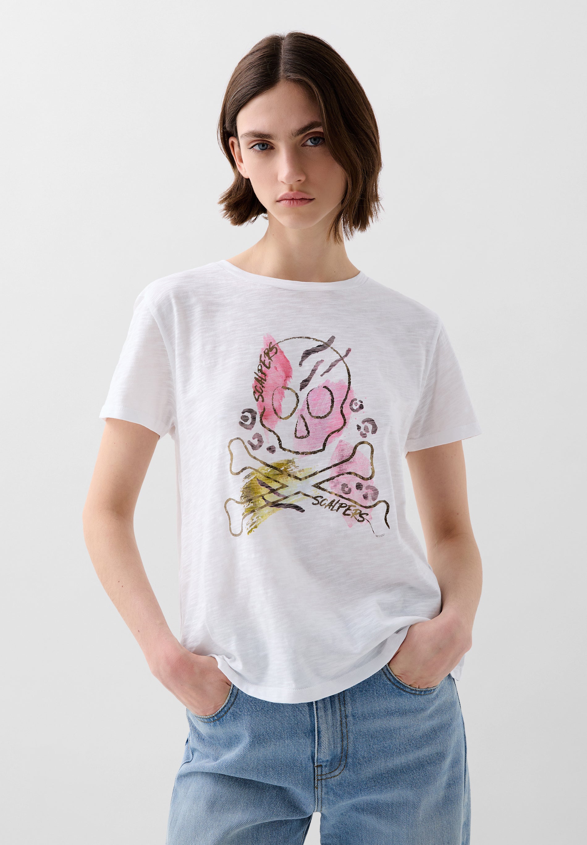 CAMISETA CALAVERA PRINT FRONTAL