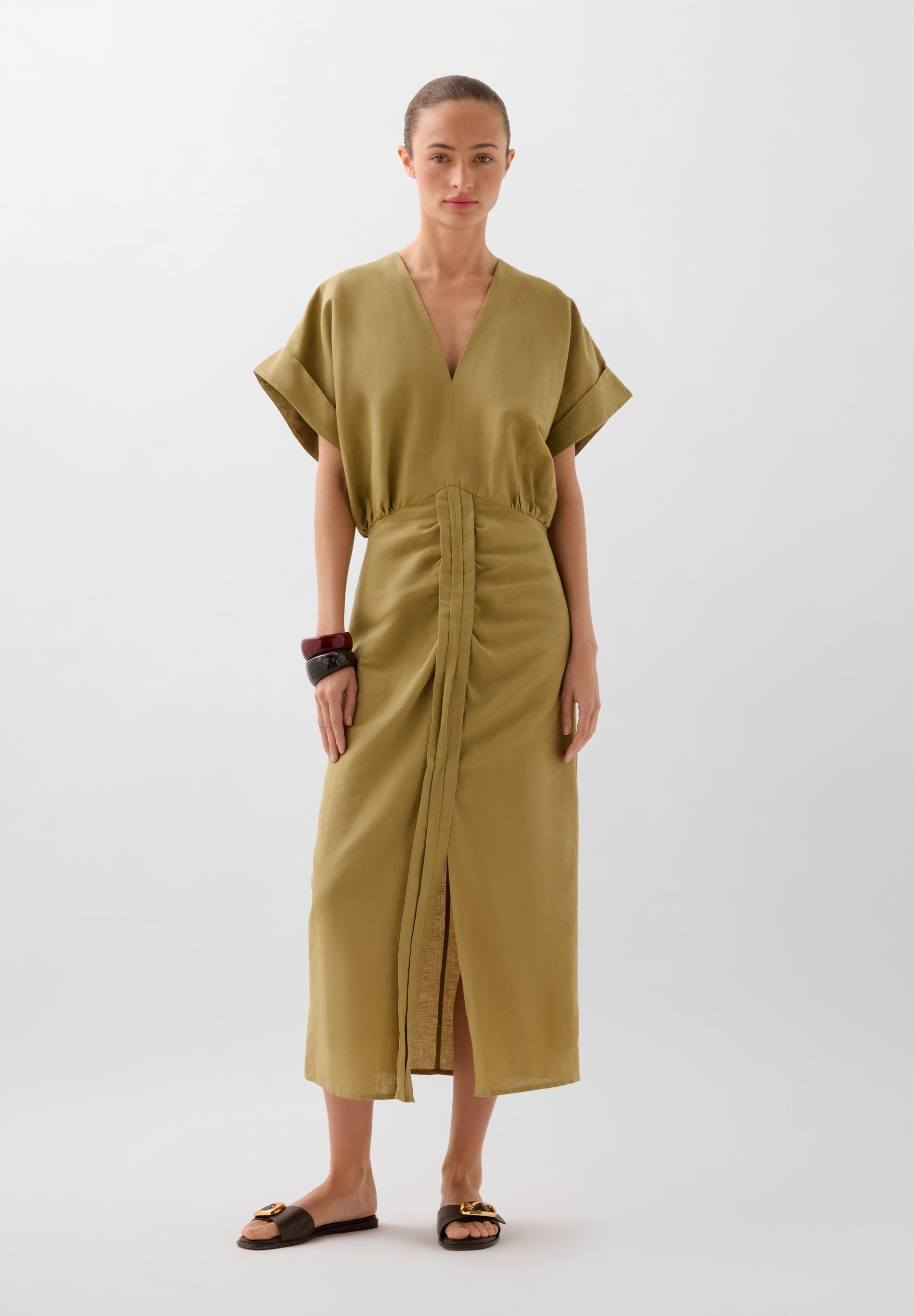 VESTIDO LINO FRUNCES