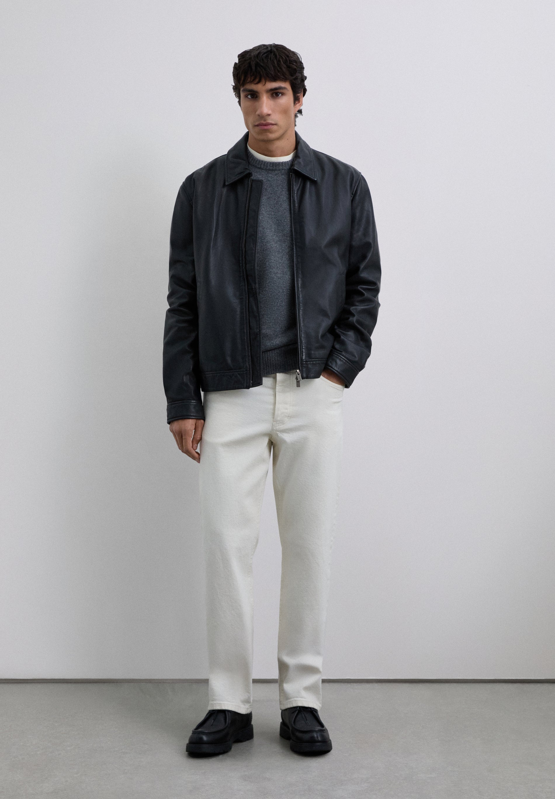 CHAQUETA PIEL CUELLO CAMISA