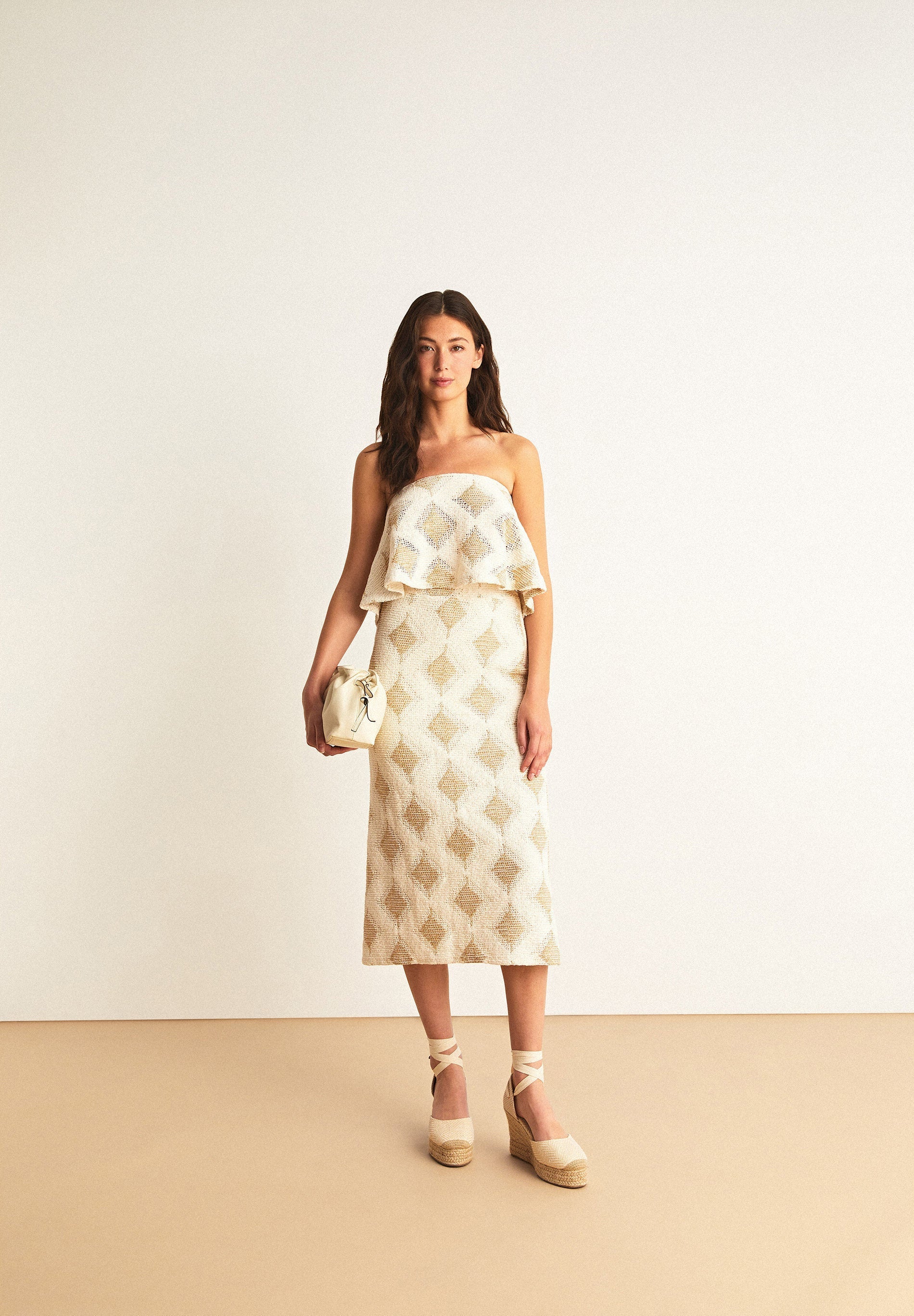 FALDA MIDI PUNTO ROMBOS