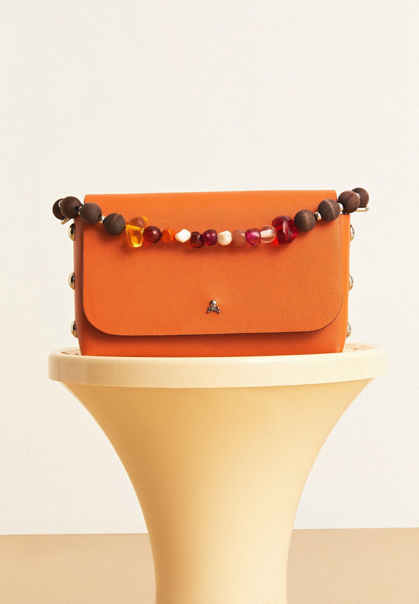 BOLSO PIEL MINI ASA ABALORIOS